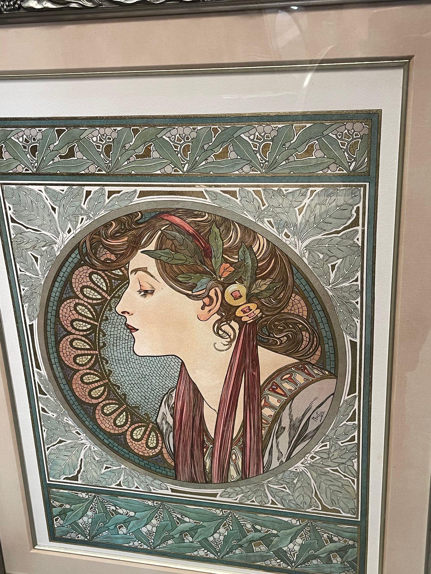 Paper Set of Two Mucha Foundation Art Nouveau Prints 