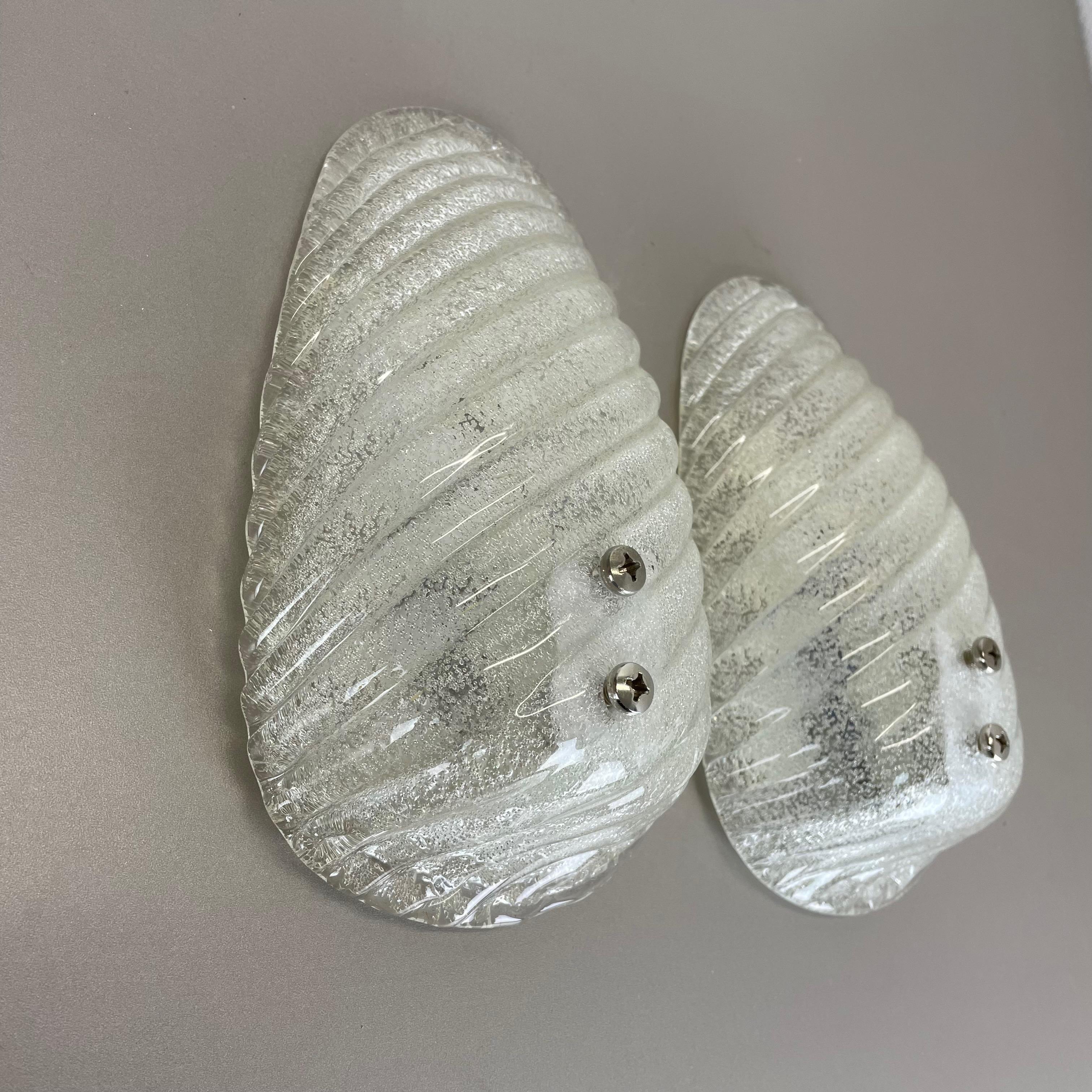 Set of Two murano bubble structure Ice Glass Wall Light Sconces Germany, 1980s For Sale 6