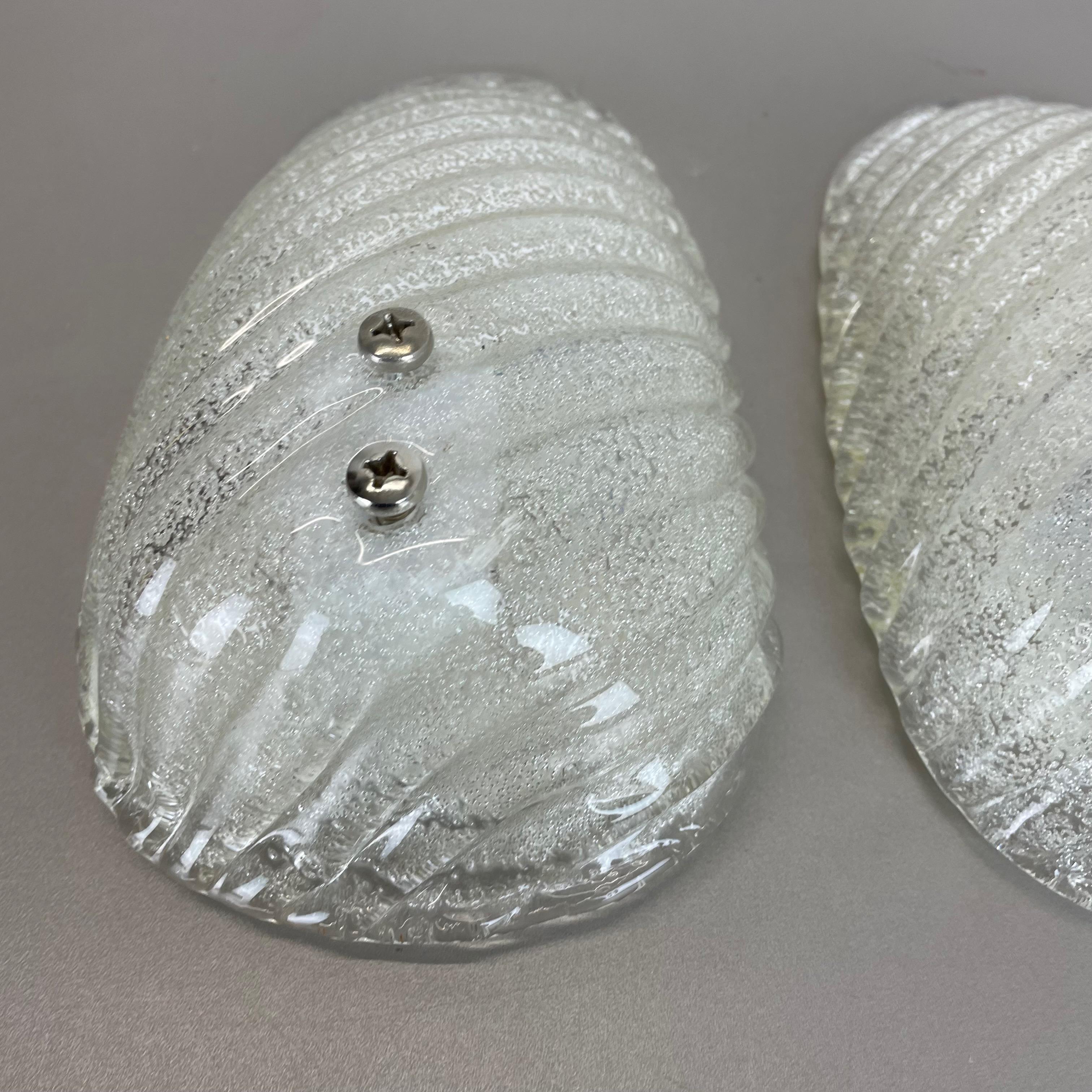 Set of Two murano bubble structure Ice Glass Wall Light Sconces Germany, 1980s For Sale 8