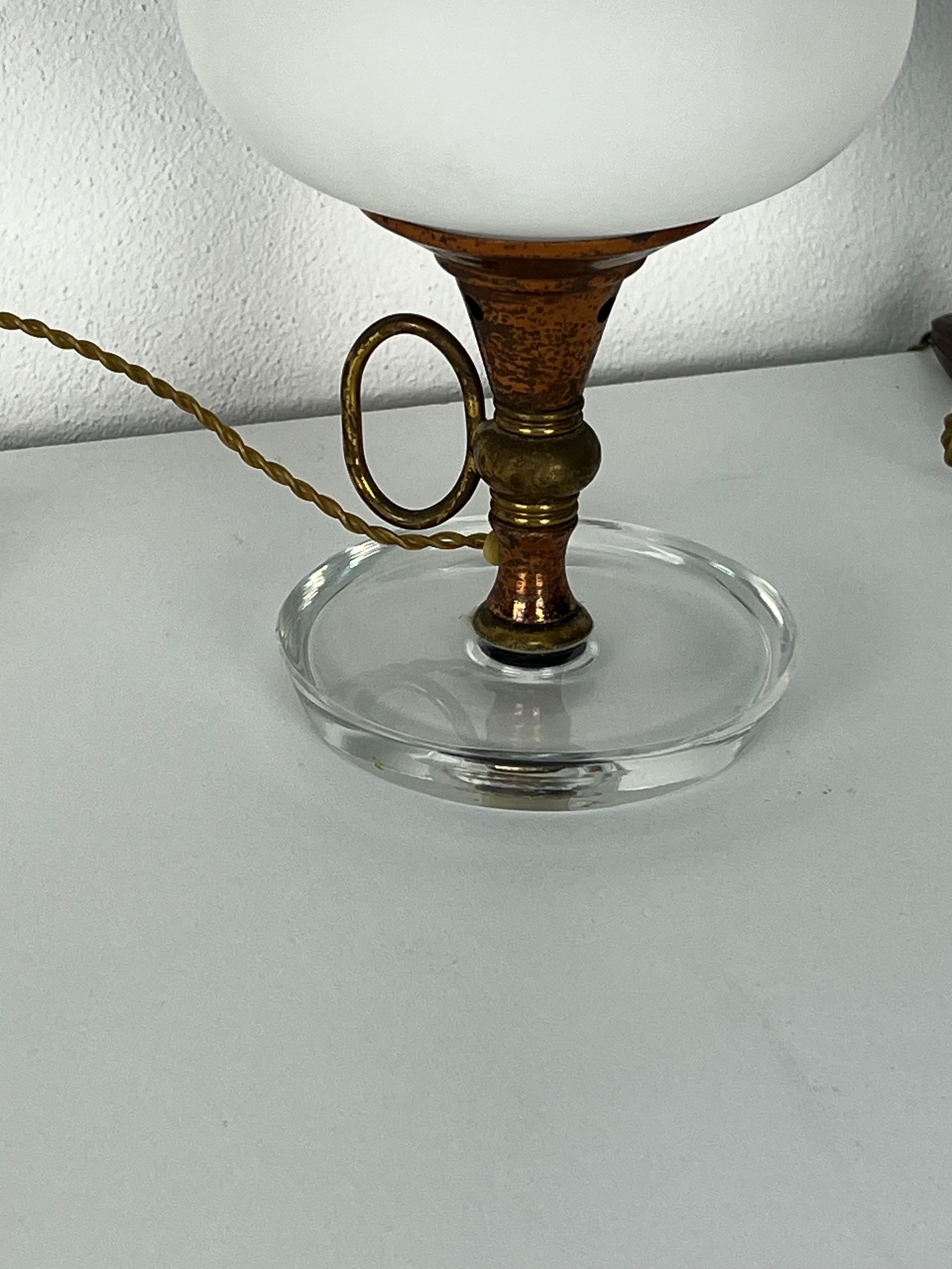 Juego de dos lámparas de mesilla de noche de cristal de Murano atribuidas a Fontana Arte Años 50 en venta 5
