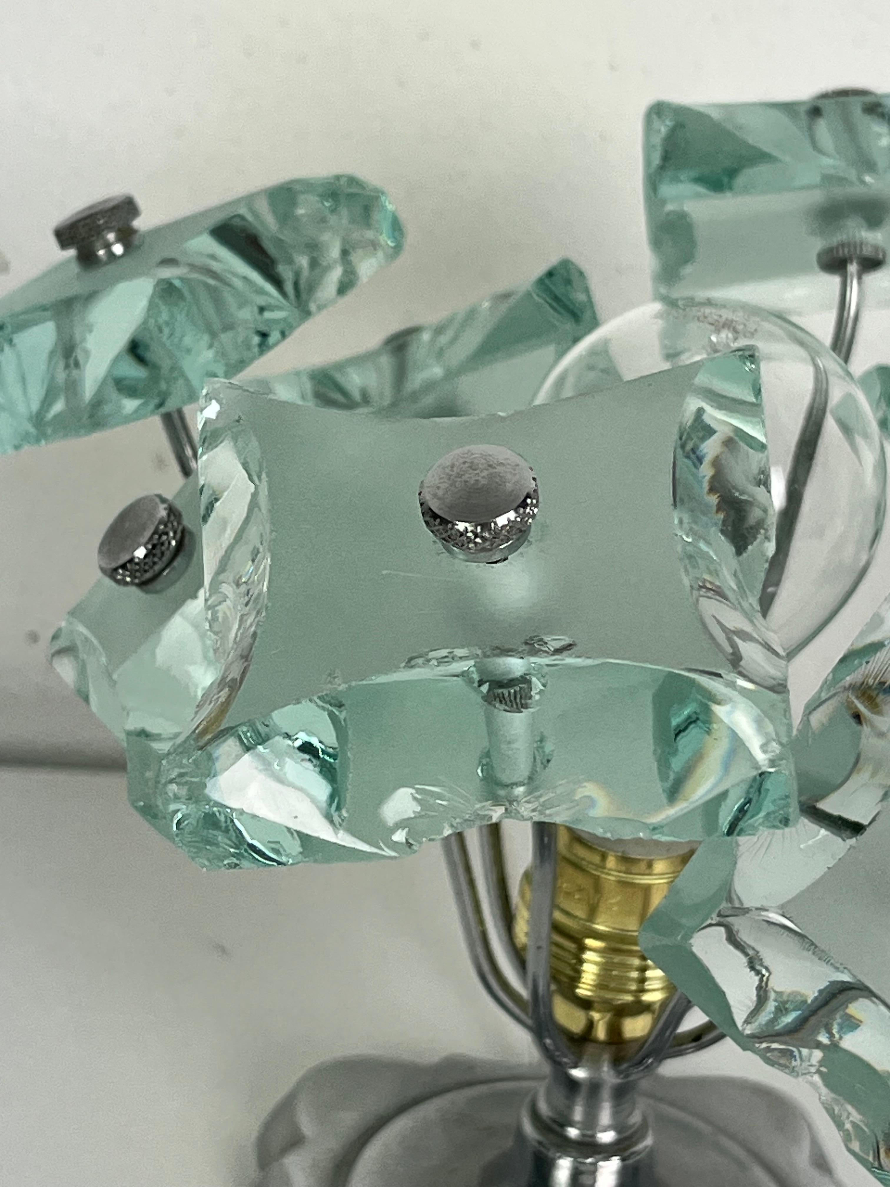 Mid-20th Century Set of two Murano Glass Bedside Lamps attributed to P. Chiesa for Fontana Arte For Sale