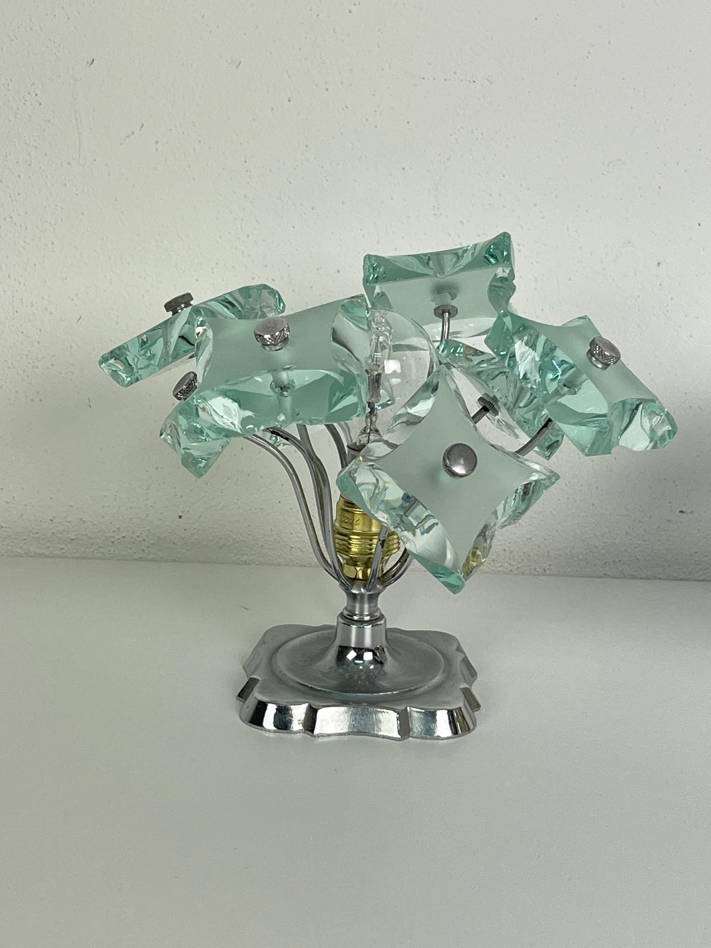 Set of two Murano Glass Bedside Lamps attributed to P. Chiesa for Fontana Arte For Sale 2