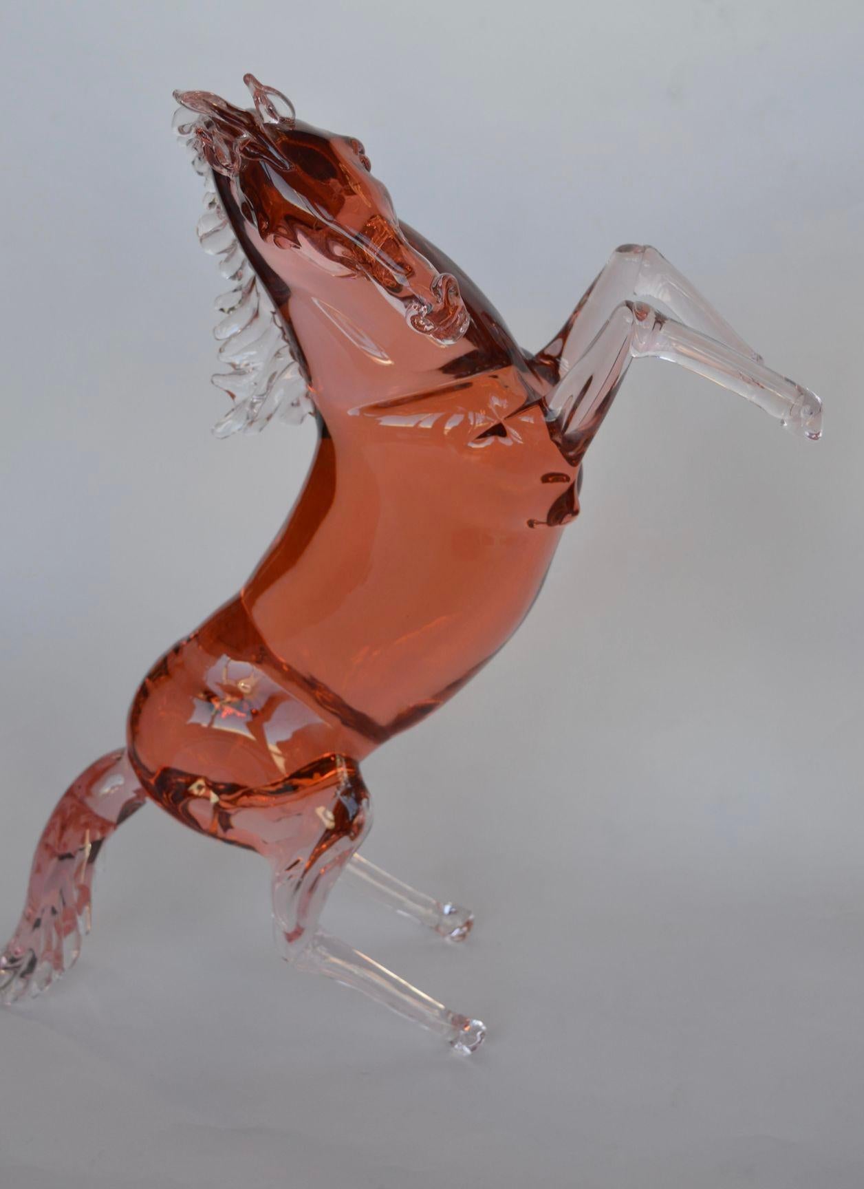 Set of Two Murano Glass Horses by Pino Signoretto In Good Condition For Sale In Los Angeles, CA