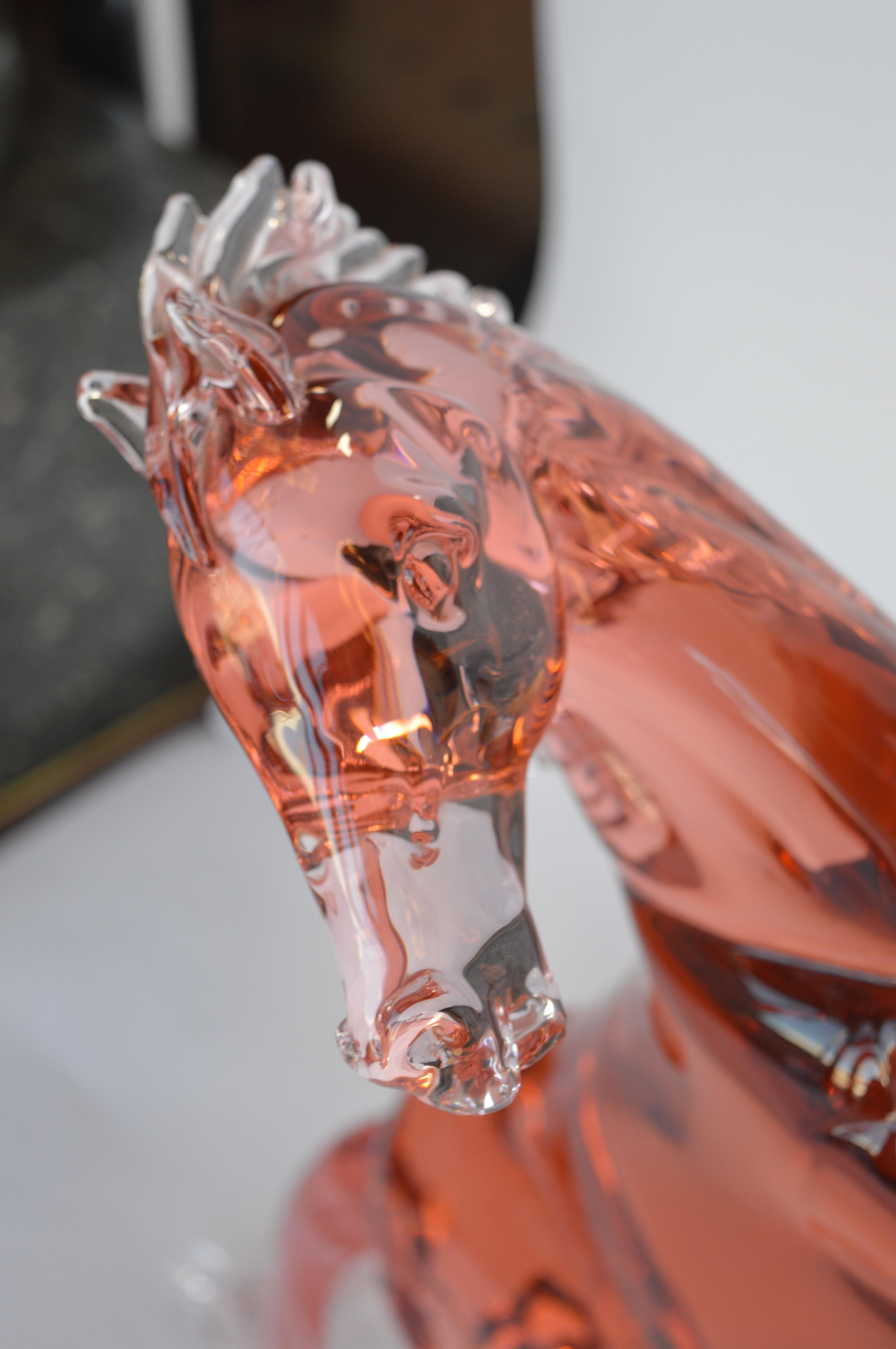 Set of Two Murano Glass Horses by Pino Signoretto 1