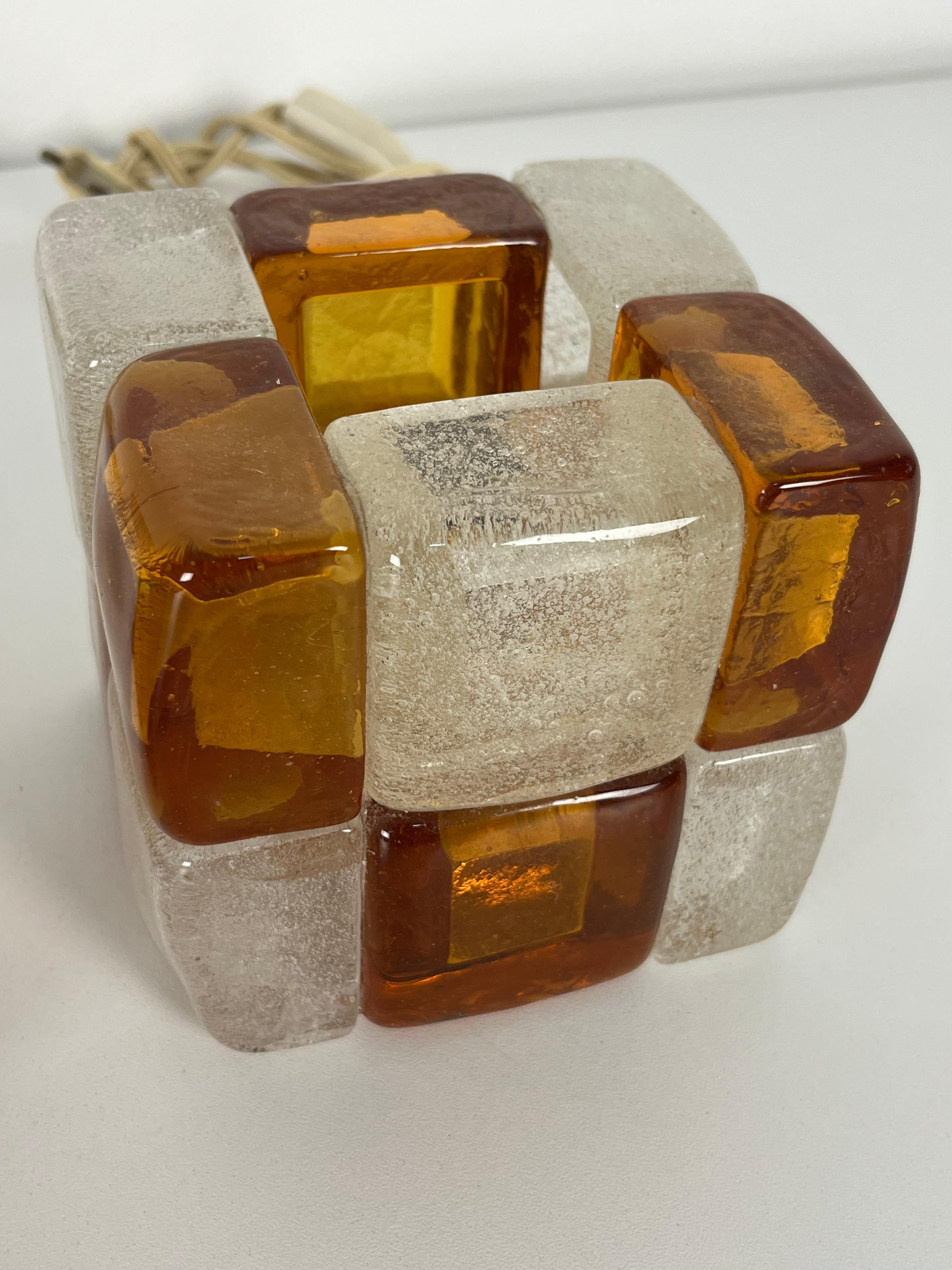 Satz von zwei Murano Glas Tischlampen von Albano Poli für Poliarte, 1970er Jahre im Zustand „Hervorragend“ im Angebot in Palermo, IT