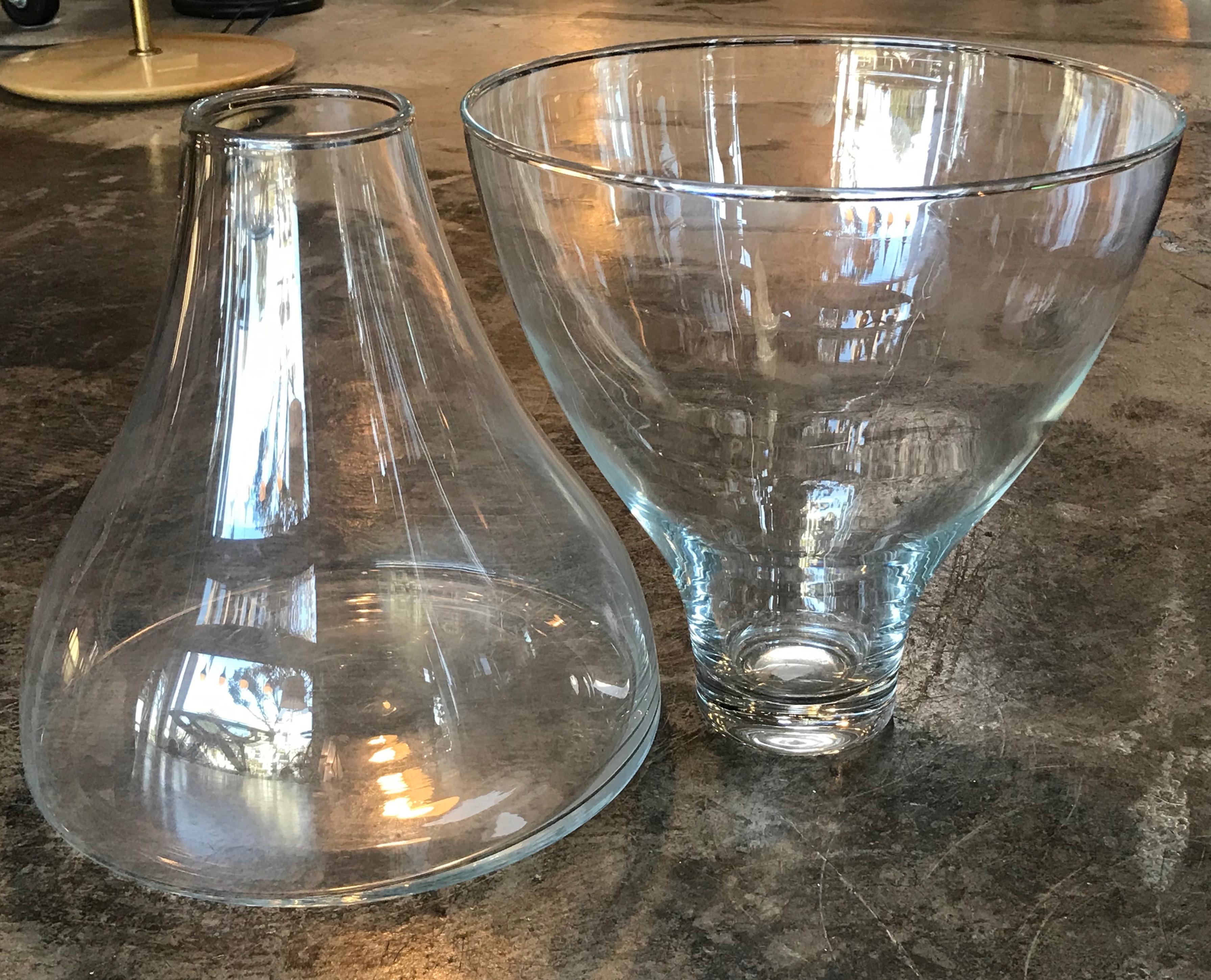 Mid-Century Modern Set of Two Murano Glass Vases by Angelo Mangiarotti for Knoll, Italy, 1960s