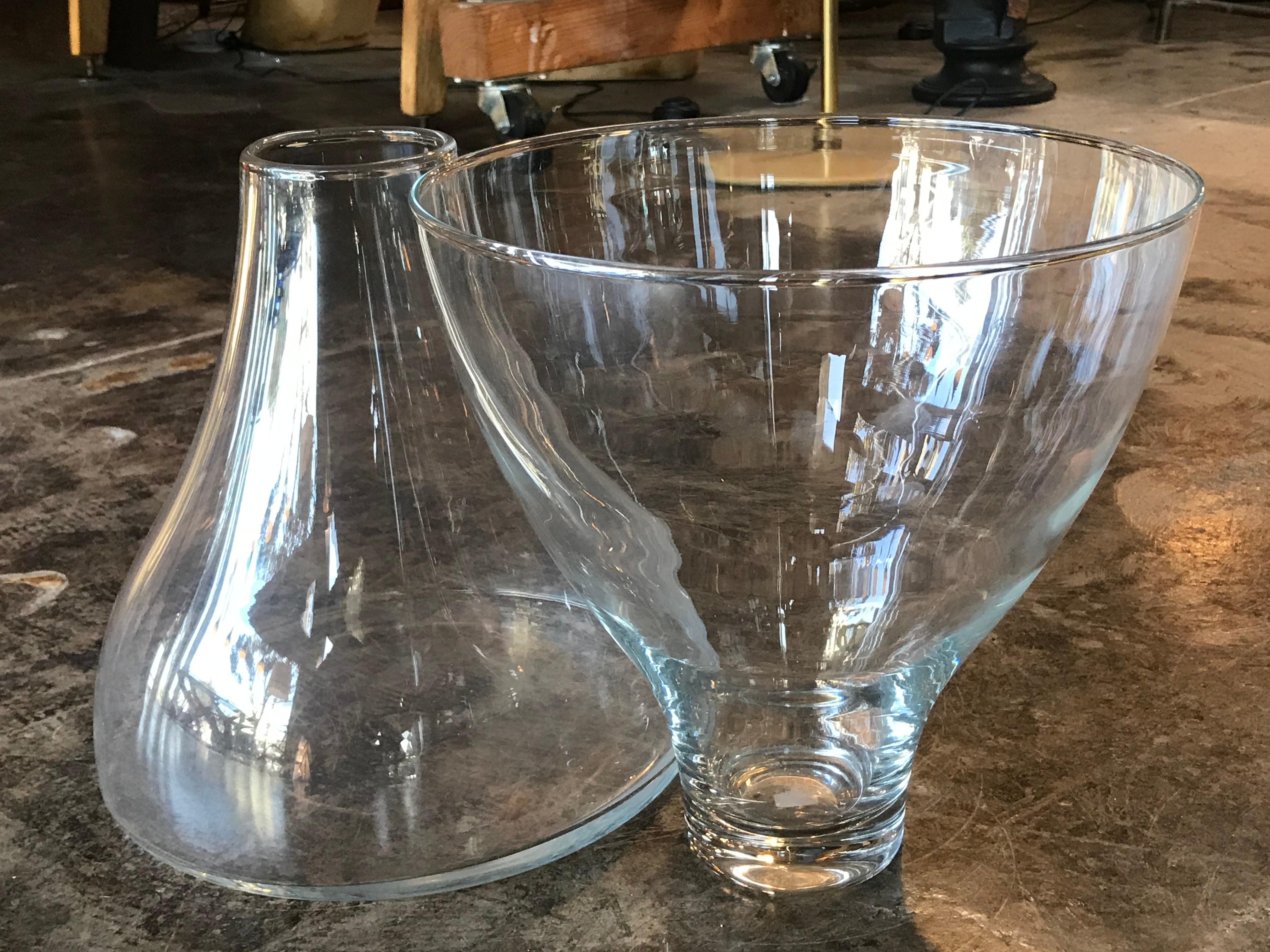 Italian Set of Two Murano Glass Vases by Angelo Mangiarotti for Knoll, Italy, 1960s