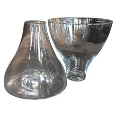 Set of Two Murano Glass Vases by Angelo Mangiarotti for Knoll, Italy, 1960s