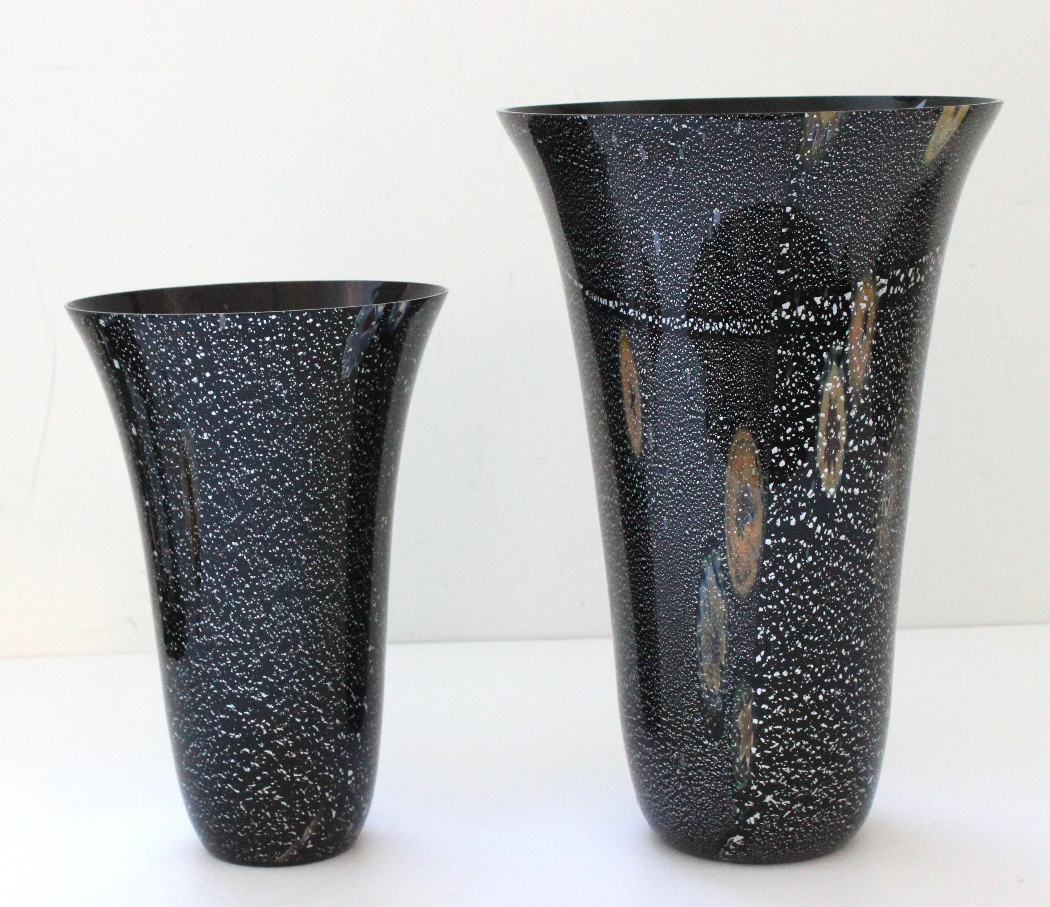 Set of Two Murano Glass Vases by Effetre In Good Condition For Sale In West Palm Beach, FL