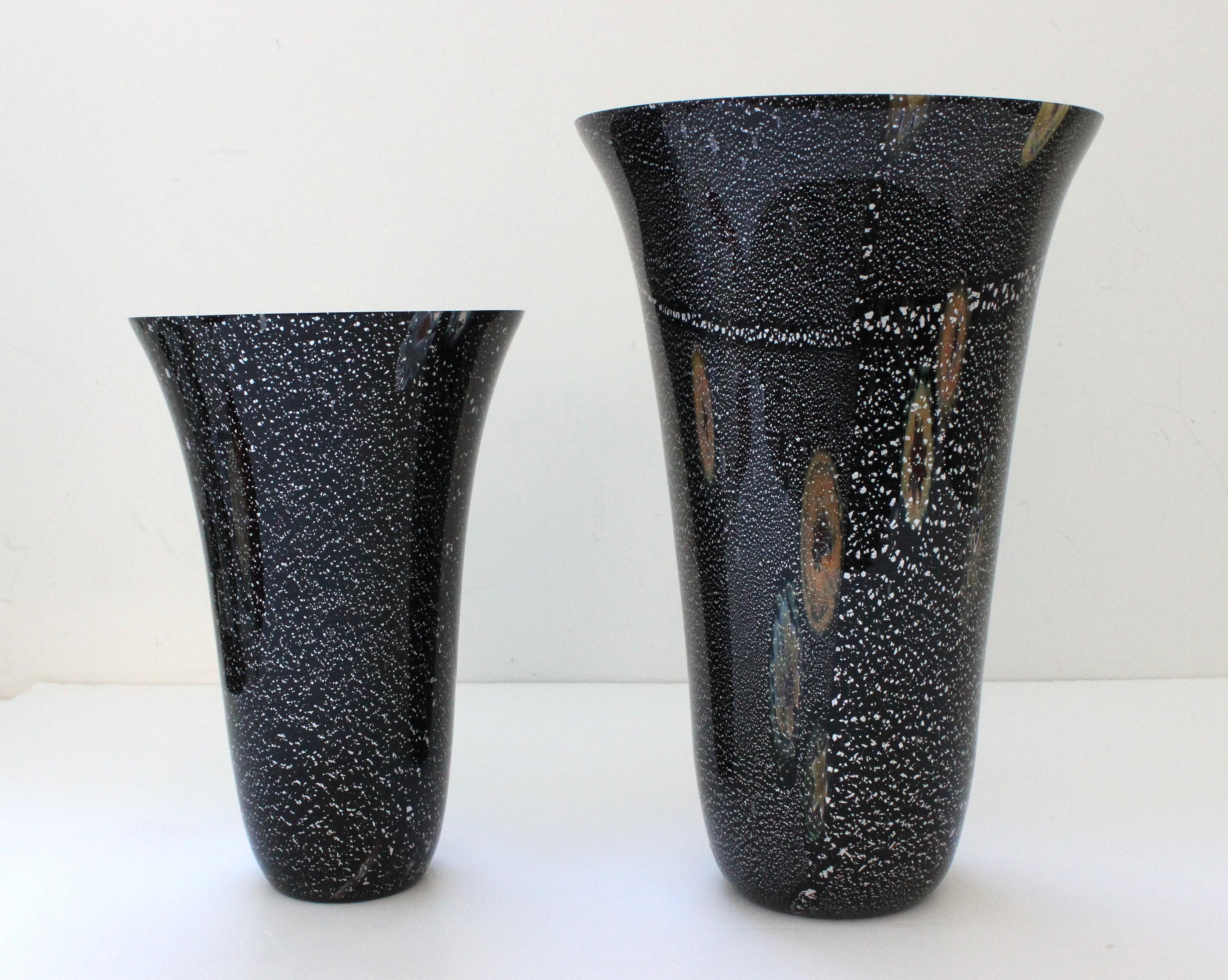 20th Century Set of Two Murano Glass Vases by Effetre For Sale