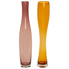 Vintage Set of Two Murano Glass Vases by Oggetti