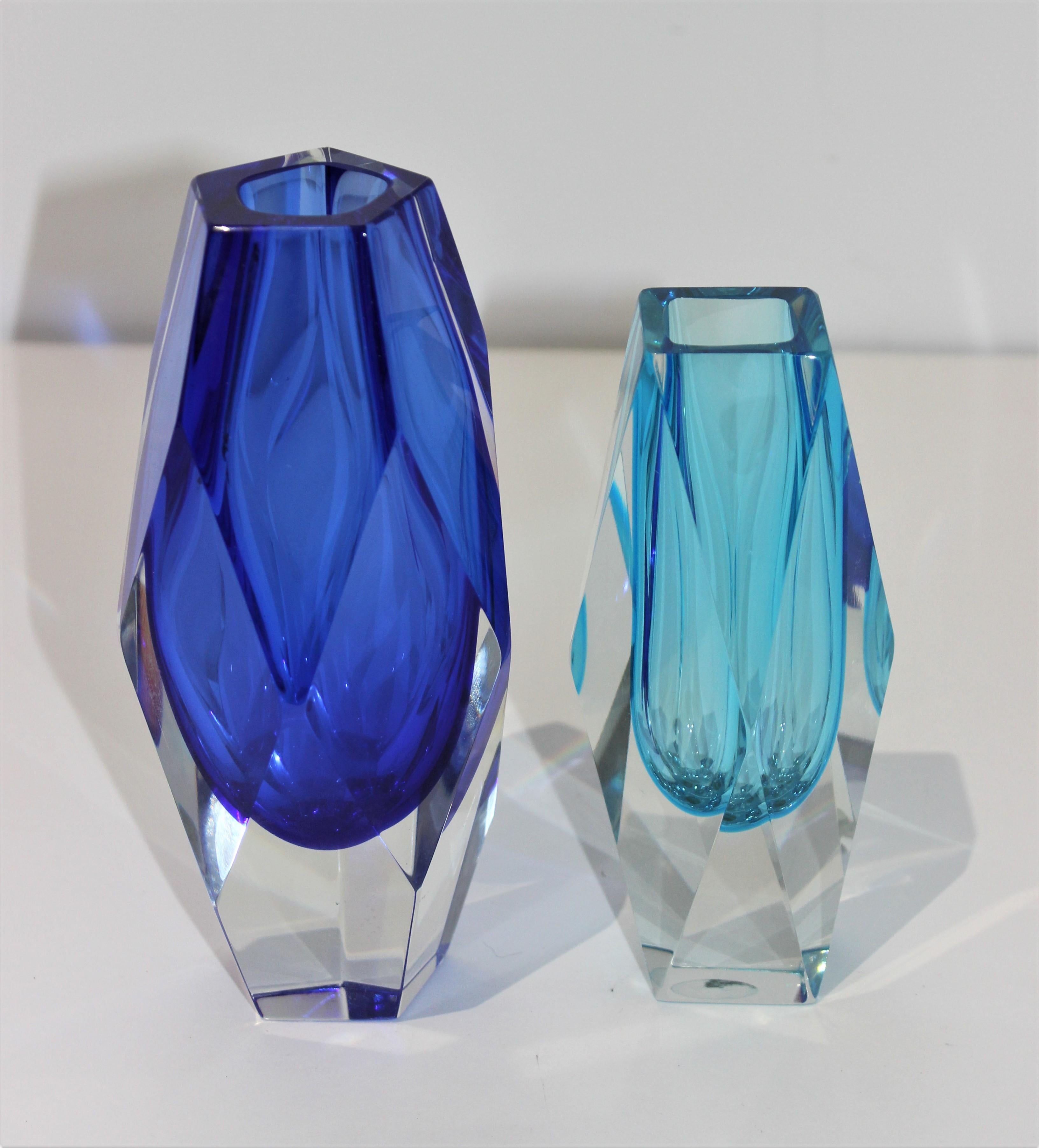Italian Set of Two Murano Glass Vases