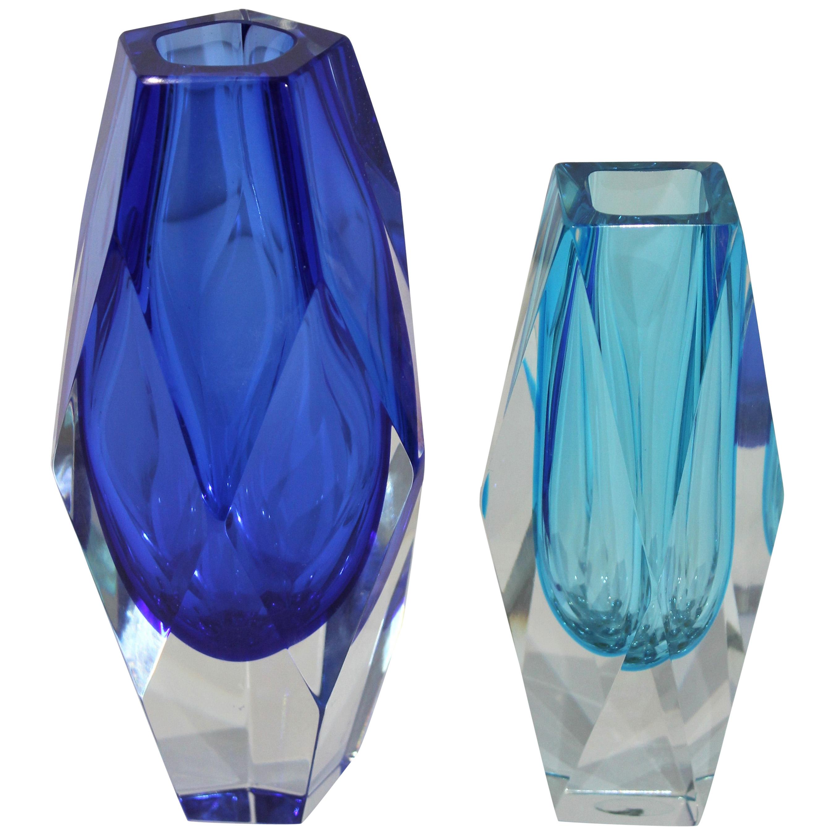 Set of Two Murano Glass Vases
