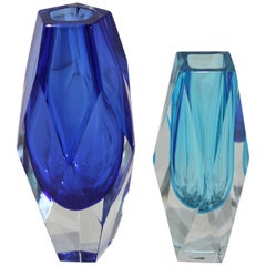 Set of Two Murano Glass Vases