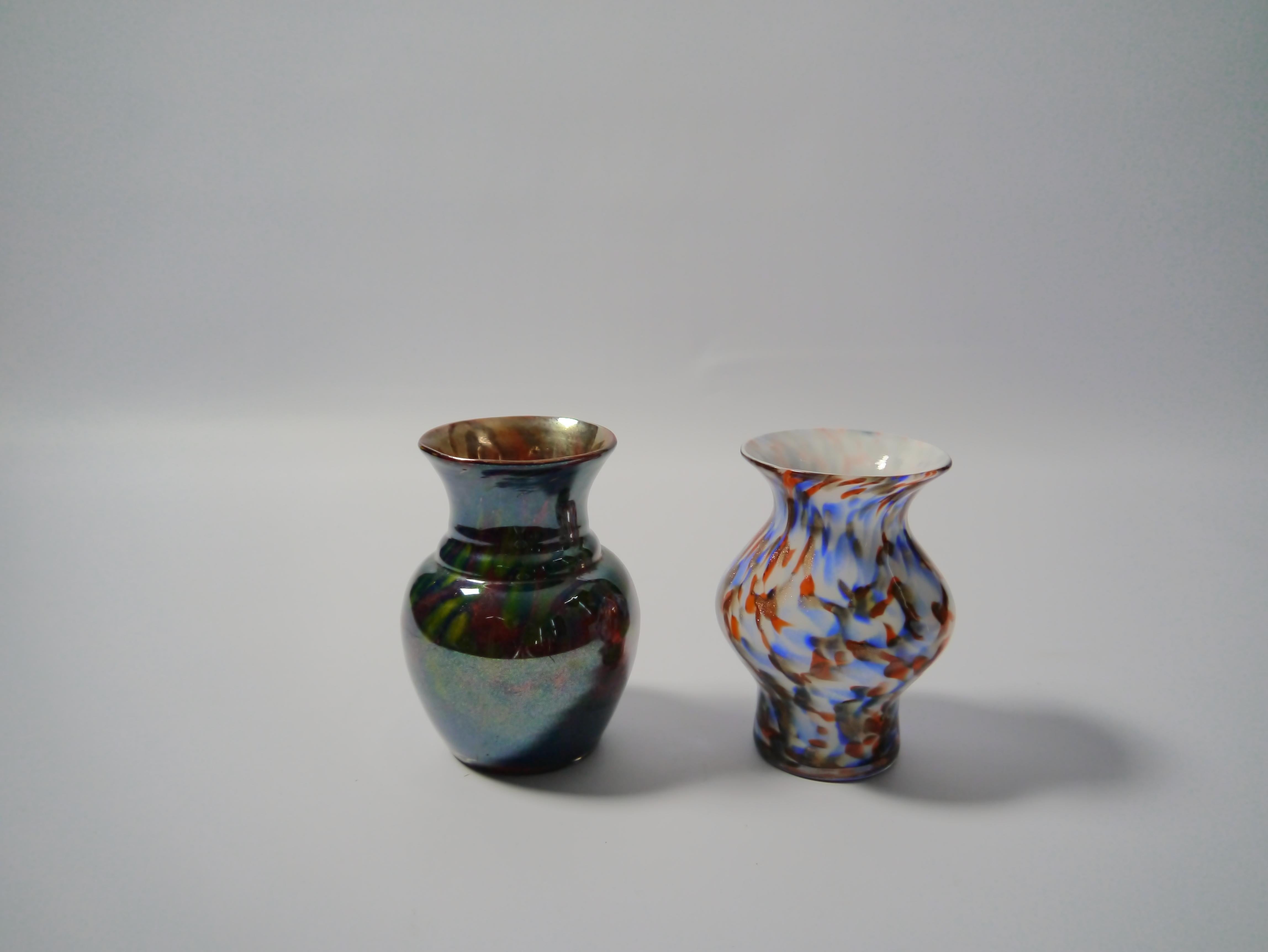 Set of two mis-matching Murano glass vases, Italy, 1960s.