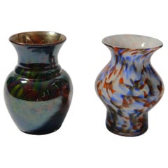Set of Two Murano Glass Vases, Italy, 1960s