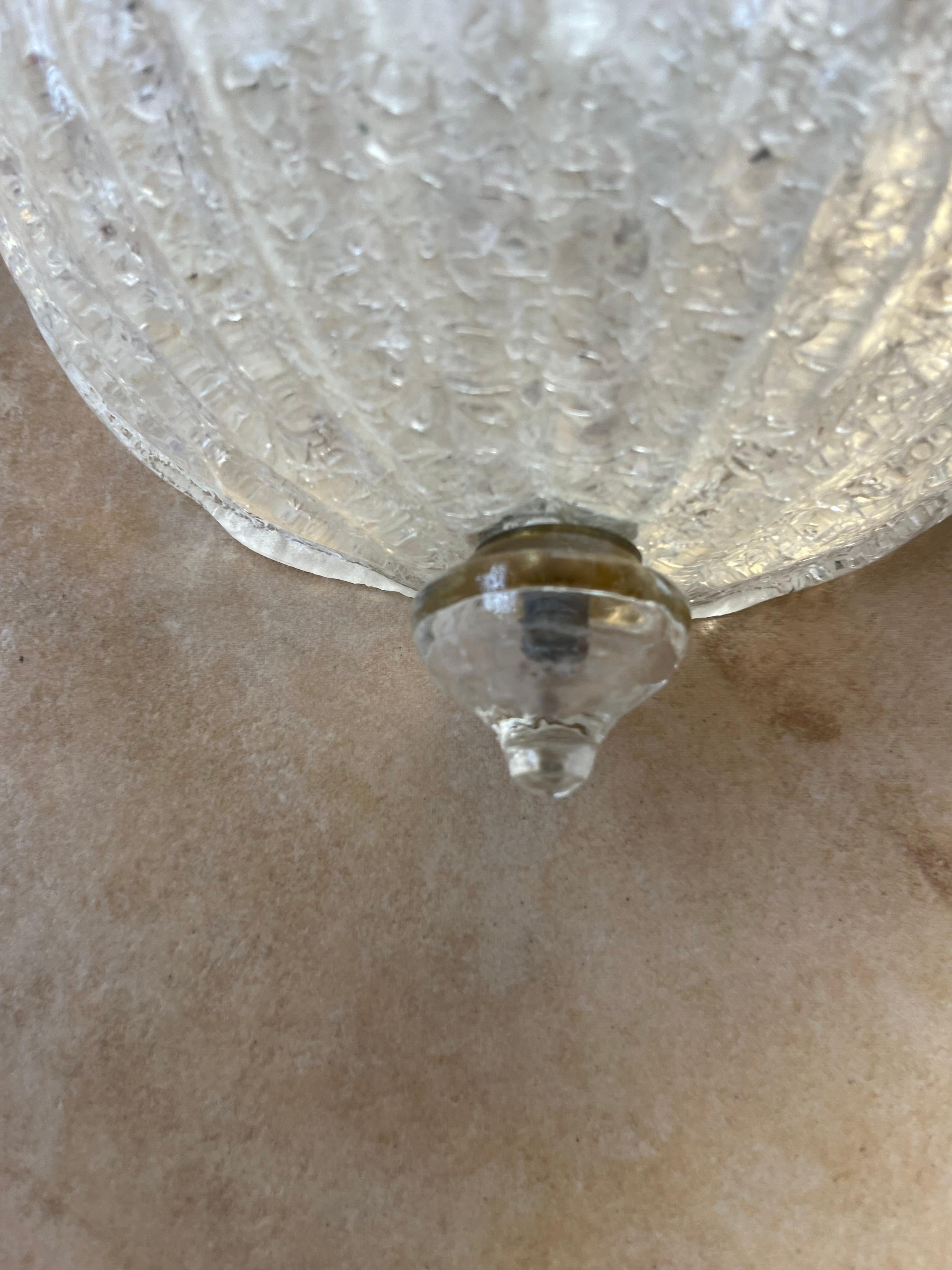 Italiano Set di due lampade da parete in vetro di Murano attribuite a Barovier&Toso, anni '70 in vendita