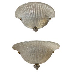 Set di due lampade da parete in vetro di Murano attribuite a Barovier&Toso, anni '70