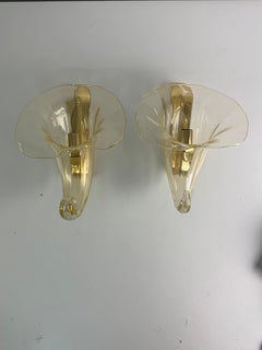 Set of two Murano glass Wall Lamps, "Cornucopia" model, 1960s