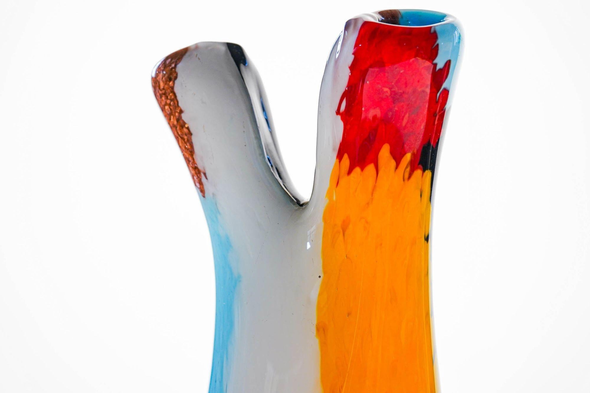 Set of two Murano Vases in the Style of Dino Martens, Avem attribution. 9