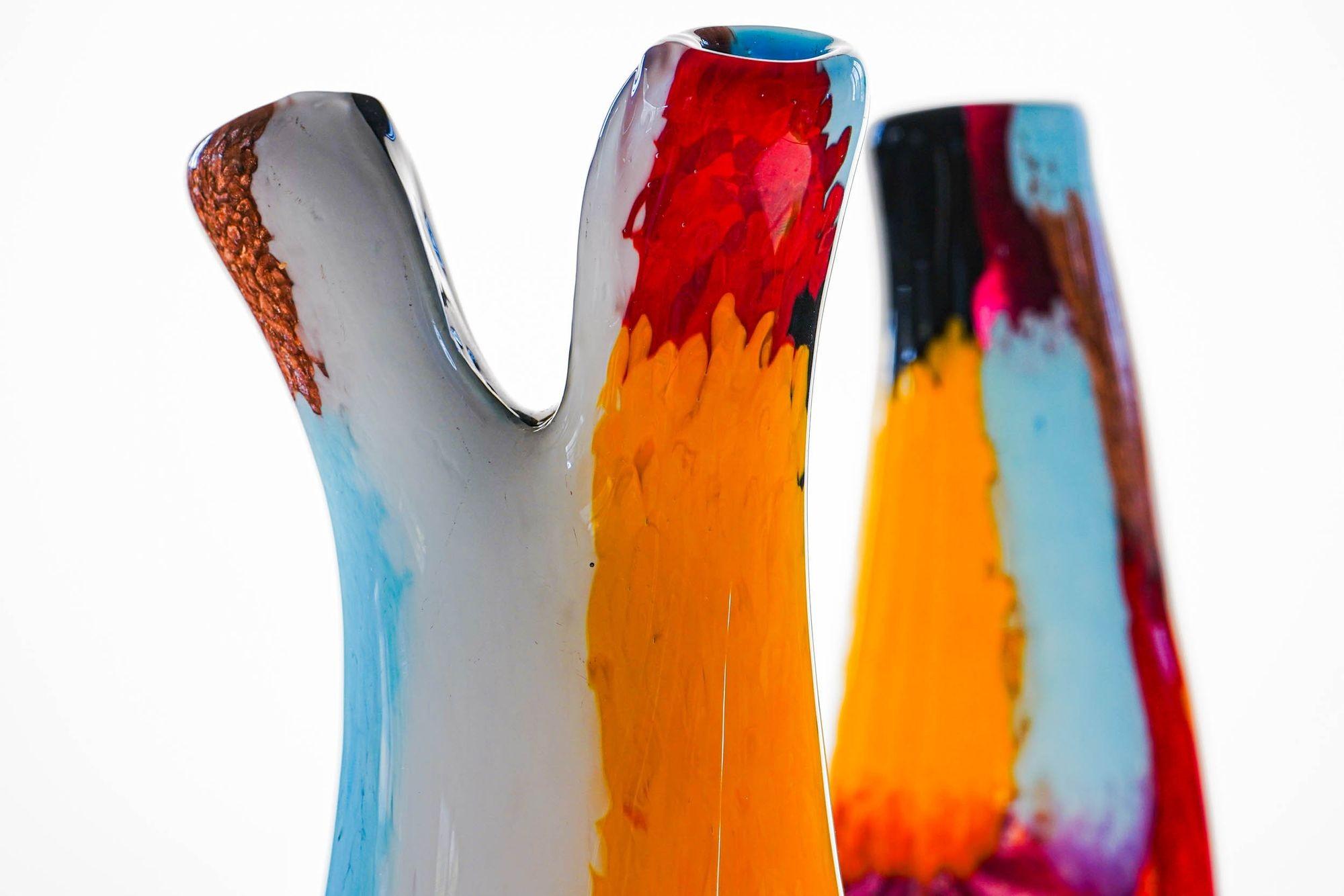 Set of two Murano Vases in the Style of Dino Martens, Avem attribution. 11
