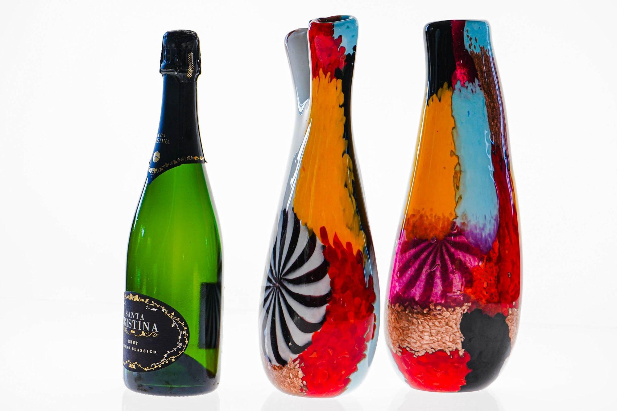 Set of two Murano Vases in the Style of Dino Martens, Avem attribution. 12