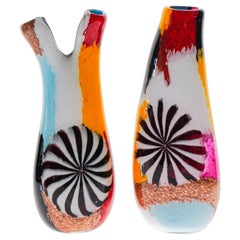 Set of two Murano Vases in the Style of Dino Martens, Avem attribution.