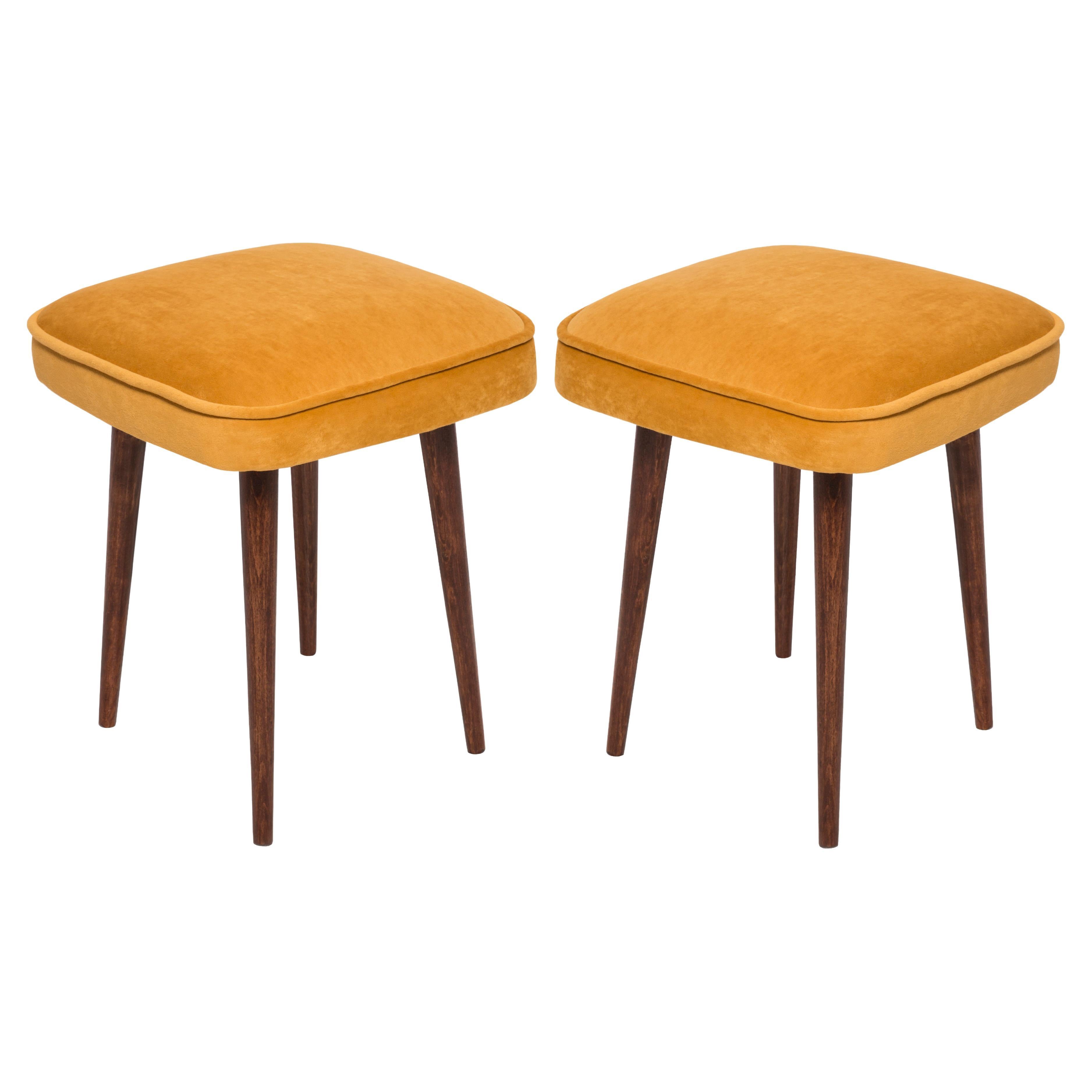 Set of Two Mustard Yellow Stools, Europe, 1960s