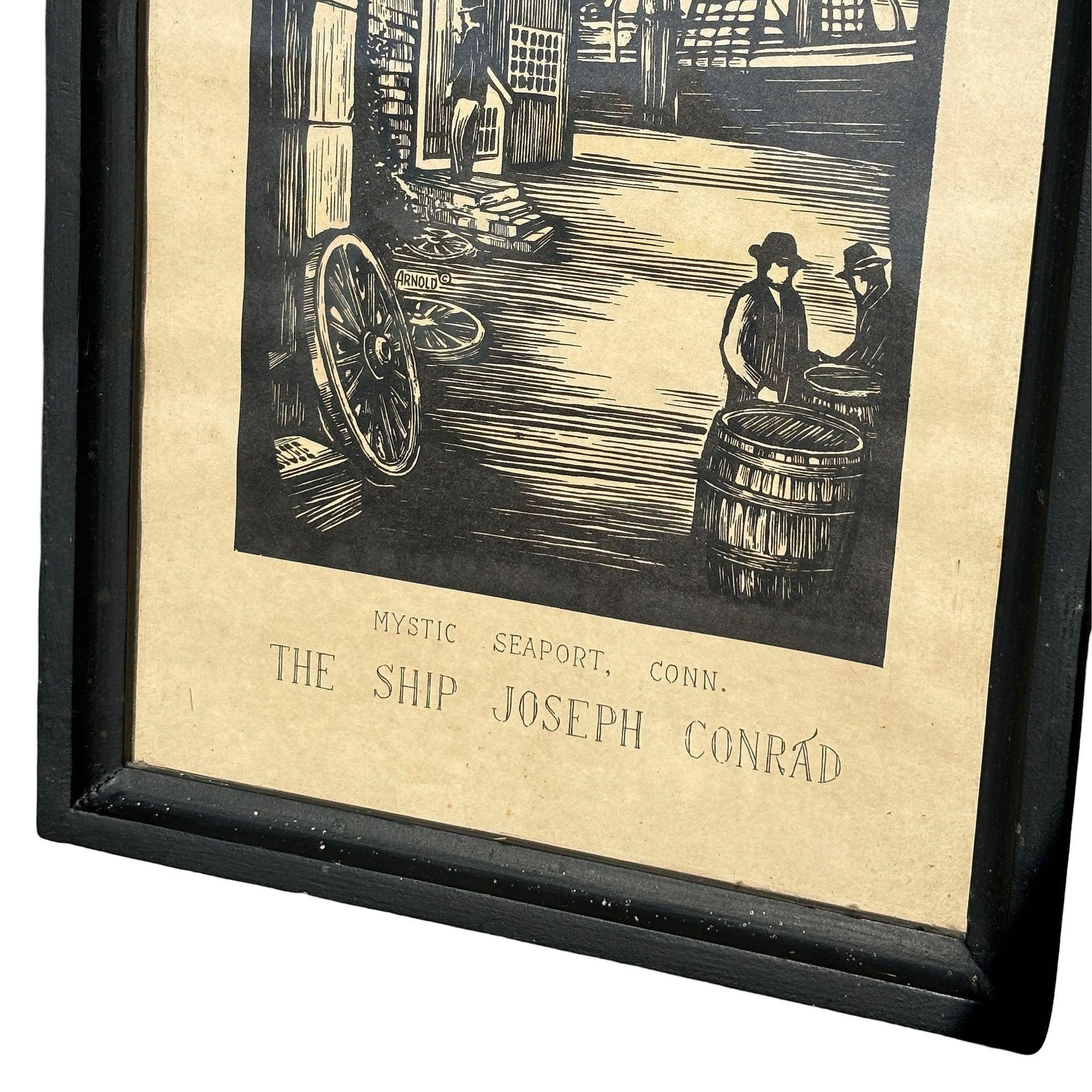 Ensemble de deux gravures sur bois mystiques de baleines de Seaport par James Arnold Excellent état - En vente à Van Nuys, CA
