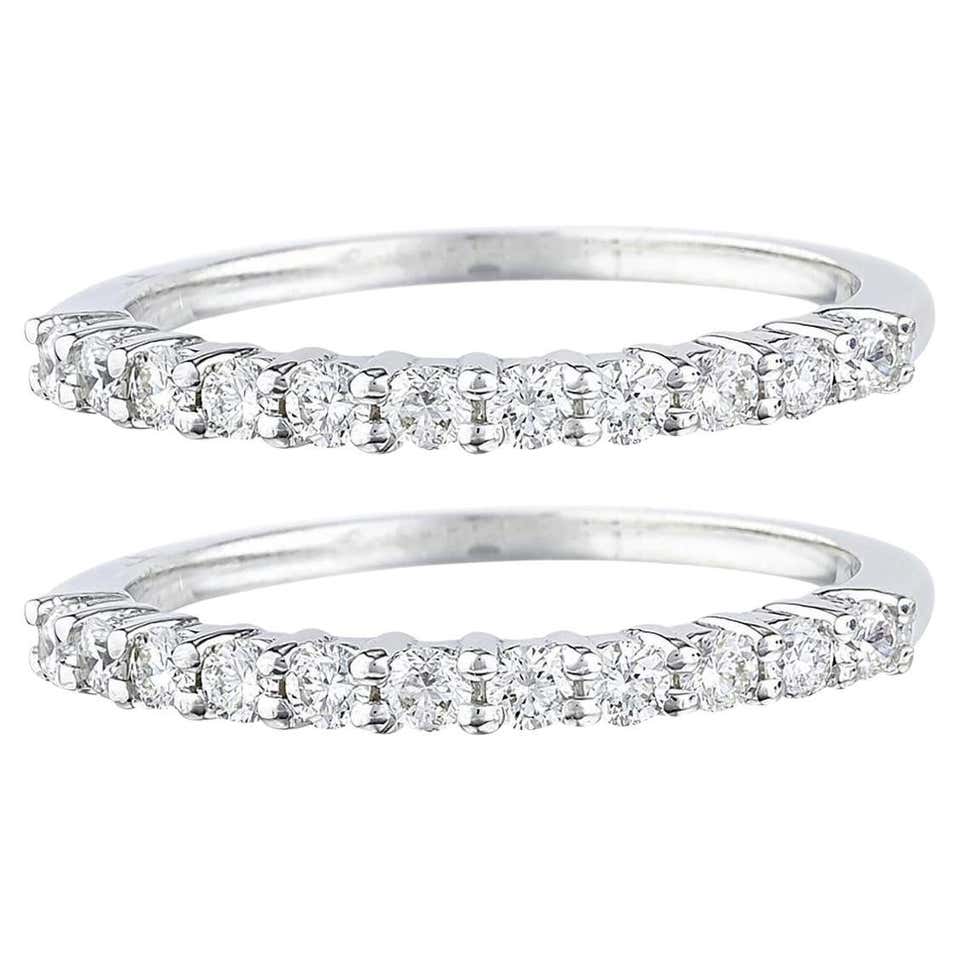 Half Ring Natural Diamonds Half Eternity Band Ring 14K Gold For Sale at 1stDibs
