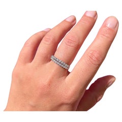 Halb-Eternity-Ring aus 14 Karat Gold mit zwei natürlichen Diamanten