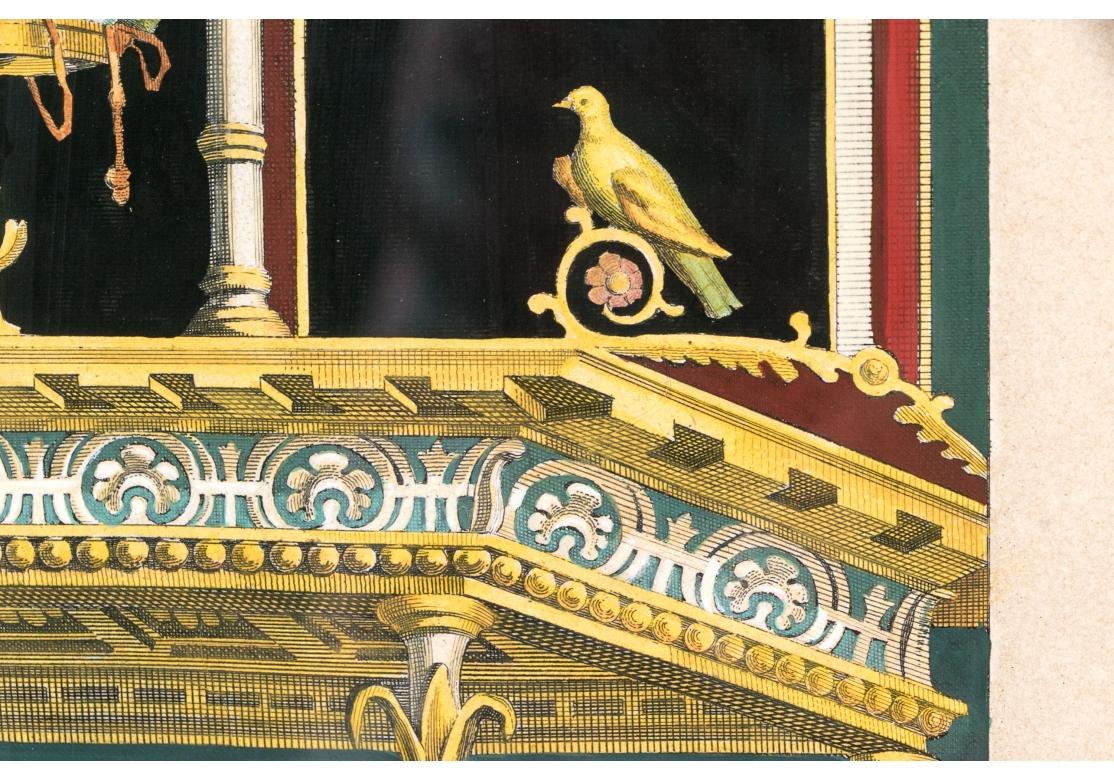 Glass Set Of Two Neoclassical Style Framed Hand-colored 18th C. Engravings #3 For Sale