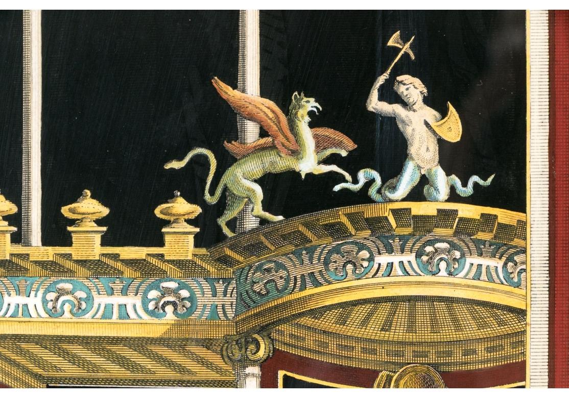 Set Of Two Neoclassical Style Framed Hand-colored 18th C. Engravings #3 For Sale 3