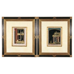 Set Of Two Neoclassical Style Framed Hand-colored 18th C. Engravings #3