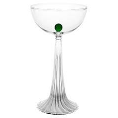 Lot de deux verres coupés Nereida Green par Agustina Bottoni - Fabriqué à la main en Italie