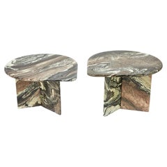 Set of Two Nesting Coffee Tables Sicilian Marble 1970s