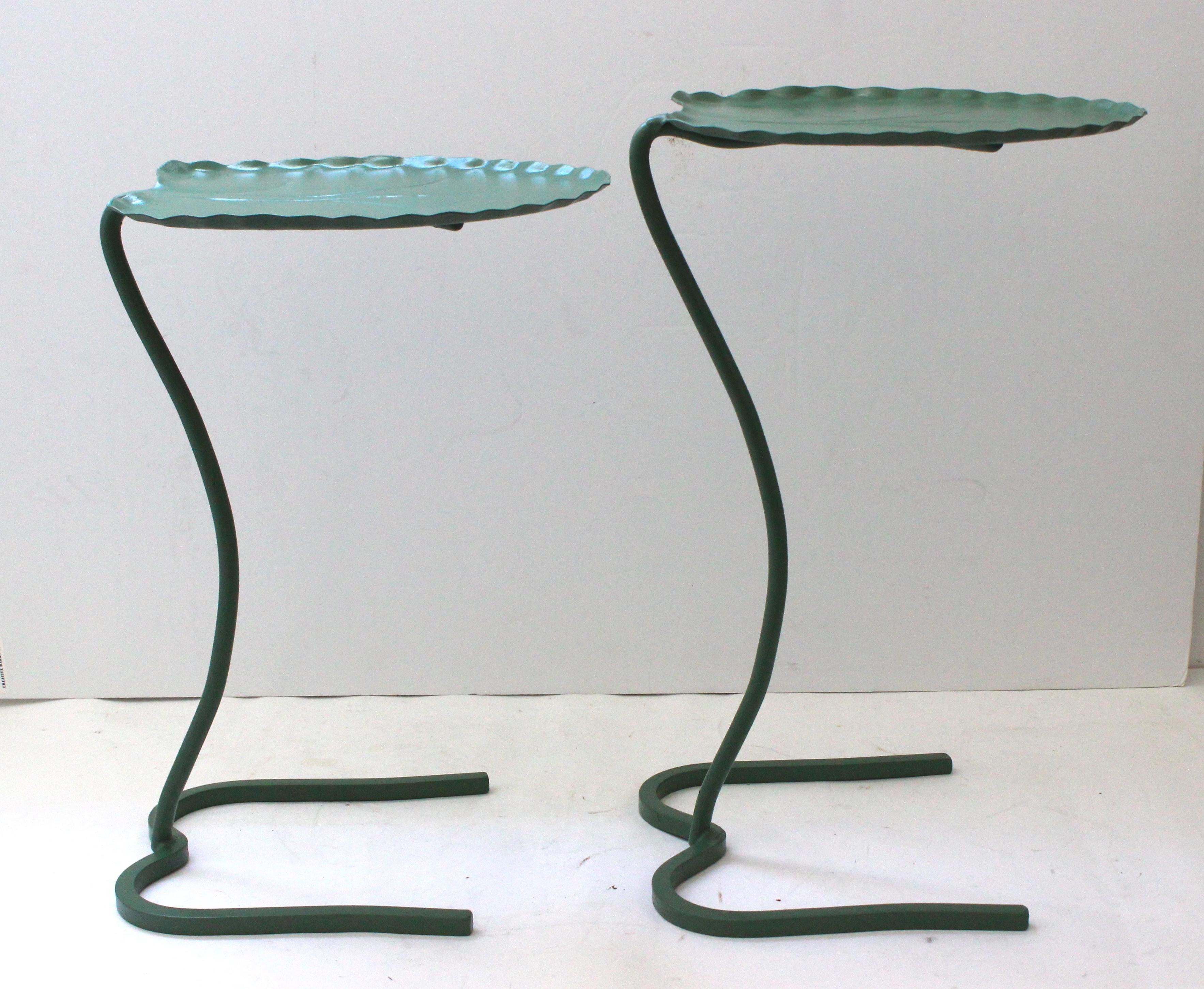 Iron Set of Two Nesting Lily Pad Tables by Salterini