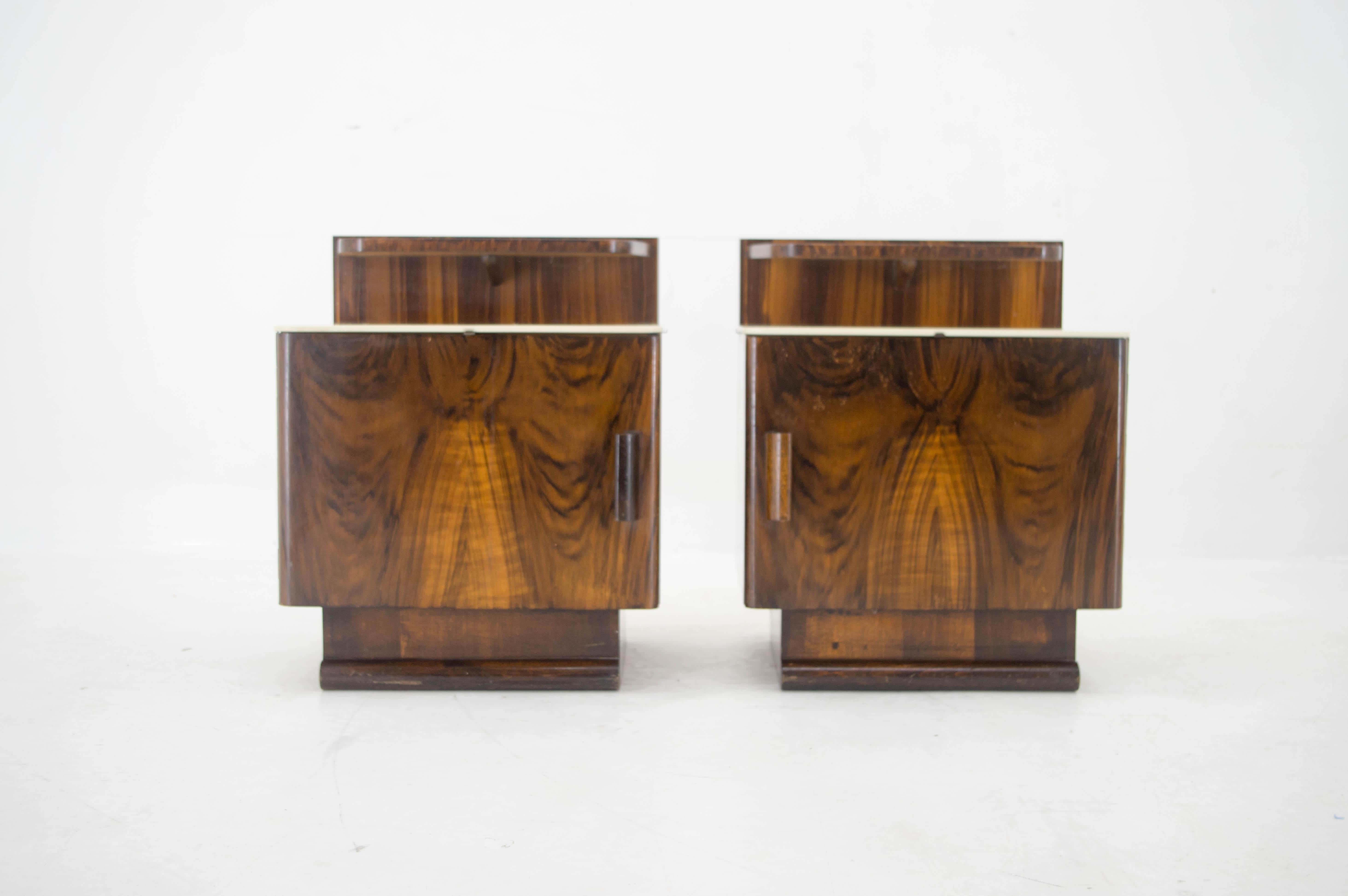 Art Deco Set of Two Night Stands by Halabala for UP Zavody, 1940s For Sale