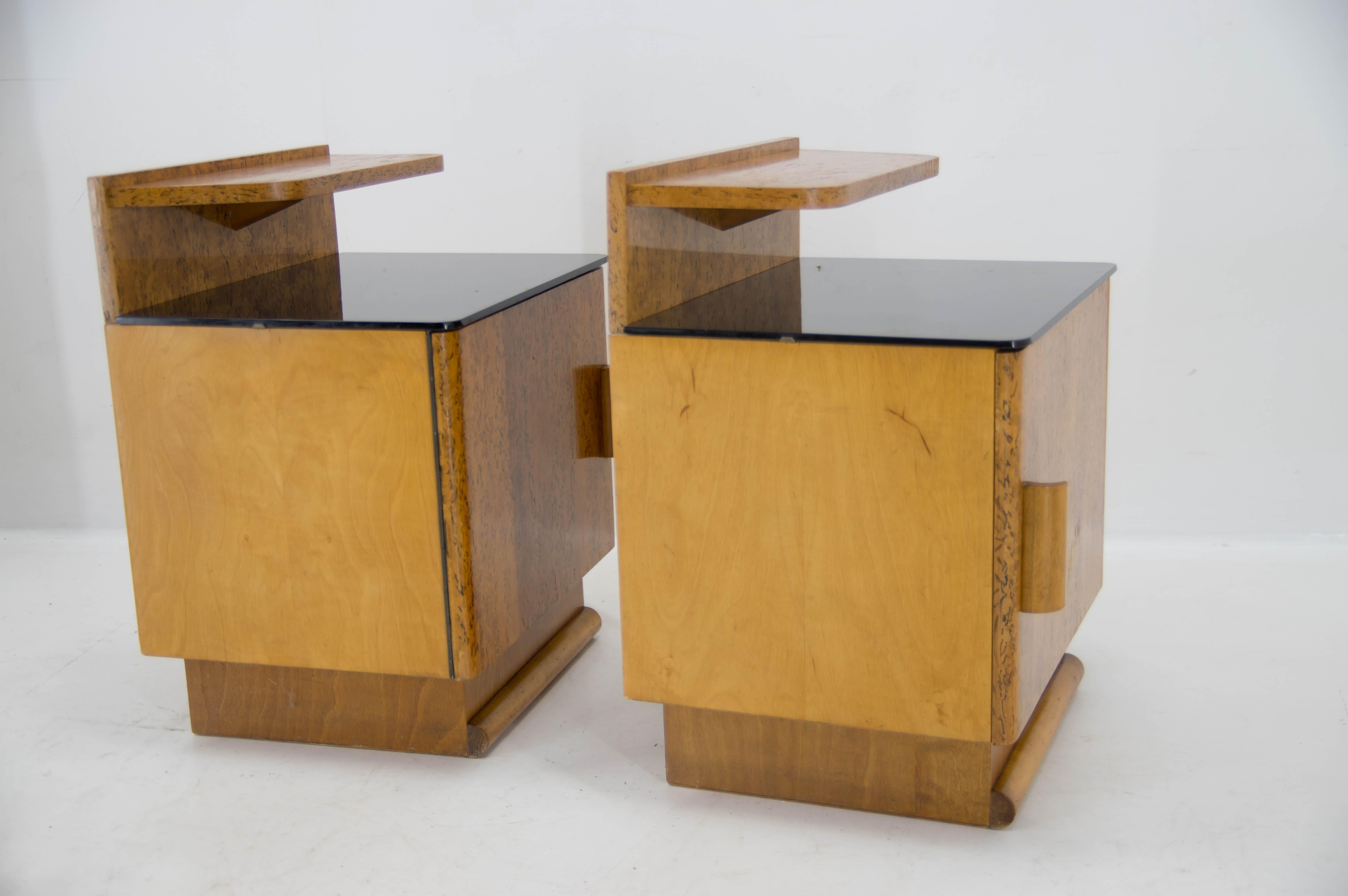 Czech Set of Two Night Stands by Halabala for UP Zavody, 1940s For Sale