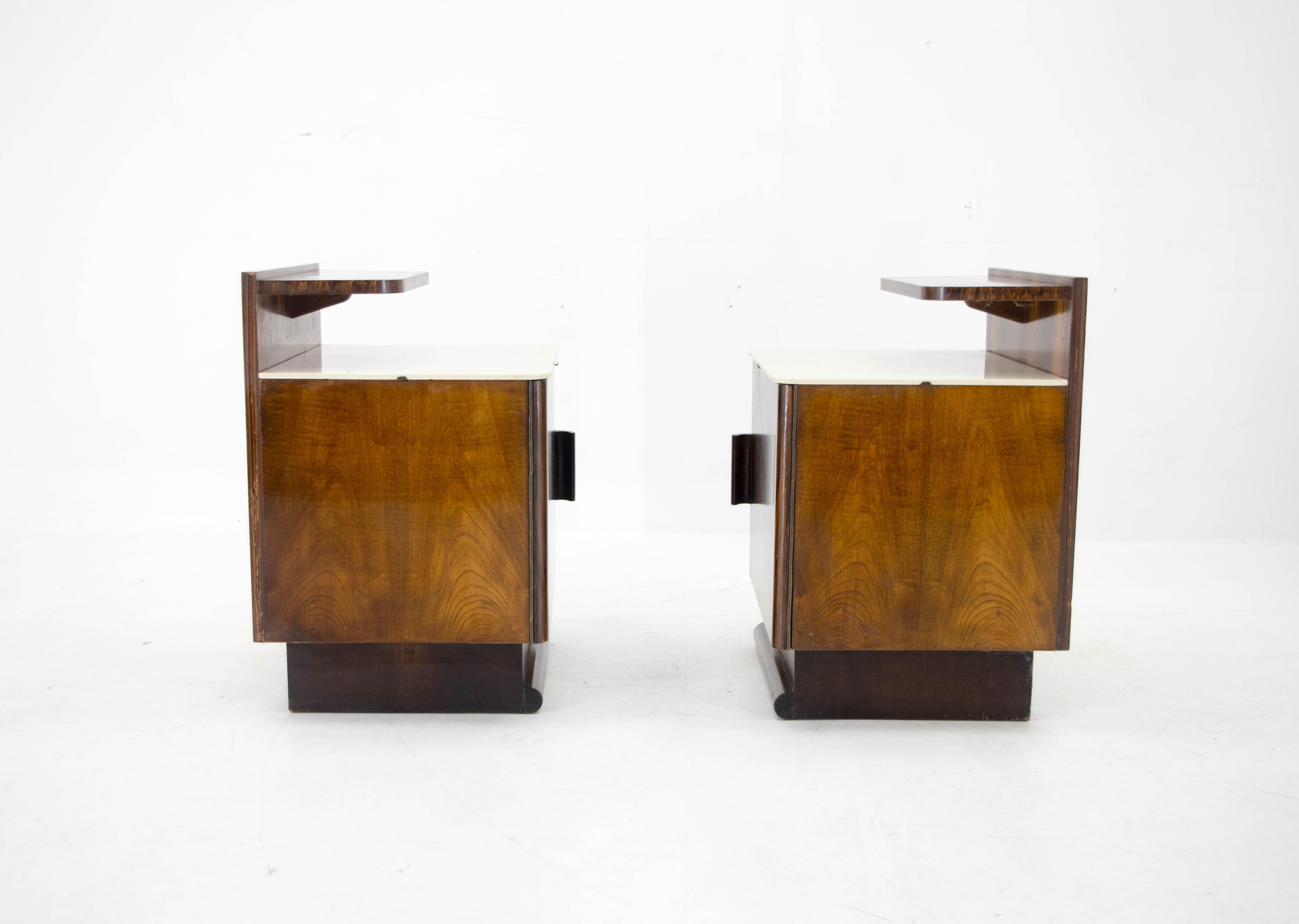 Czech Set of Two Night Stands by Halabala for UP Zavody, 1940s For Sale