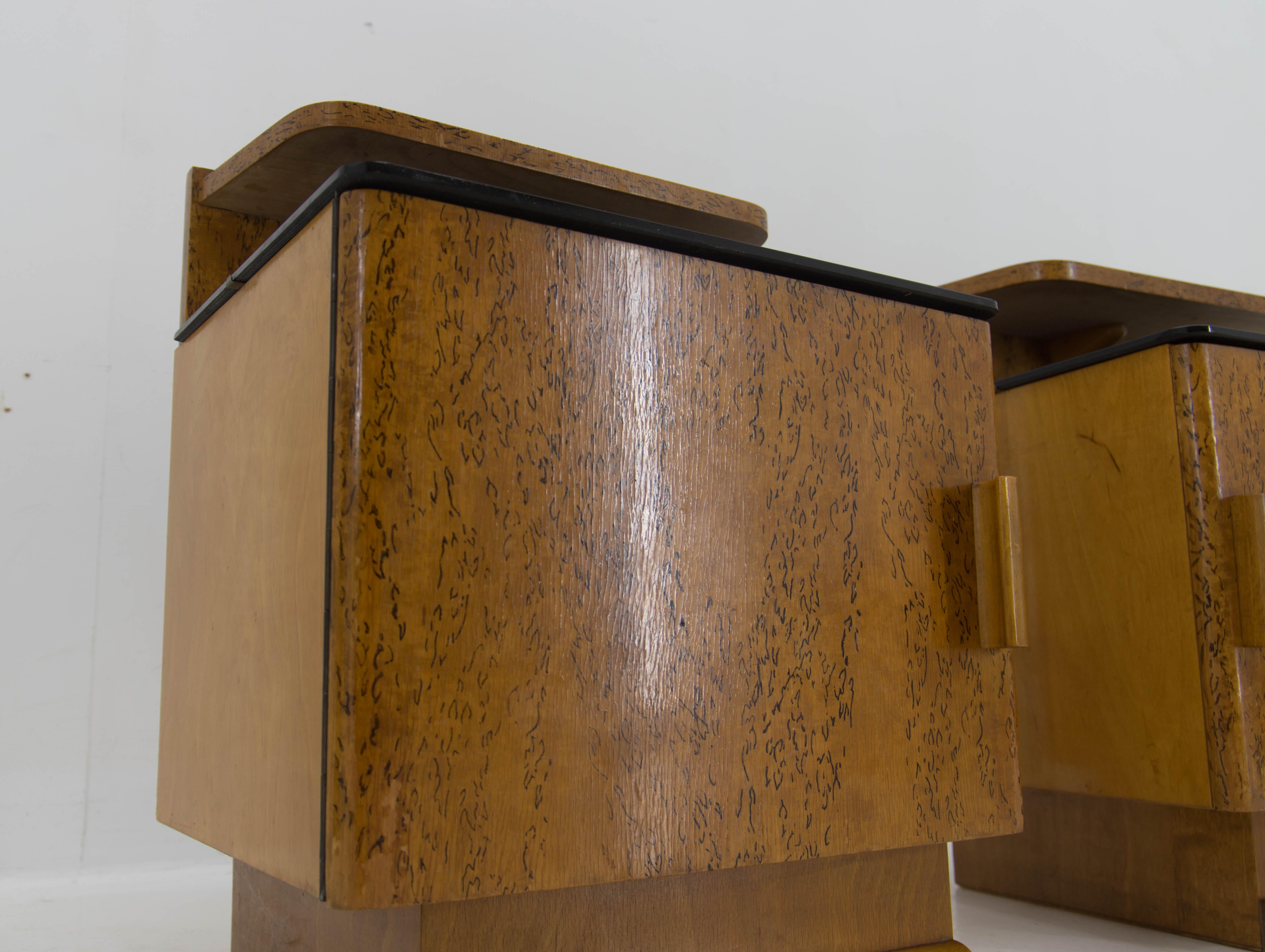 Mid-20th Century Set of Two Night Stands by Halabala for UP Zavody, 1940s For Sale