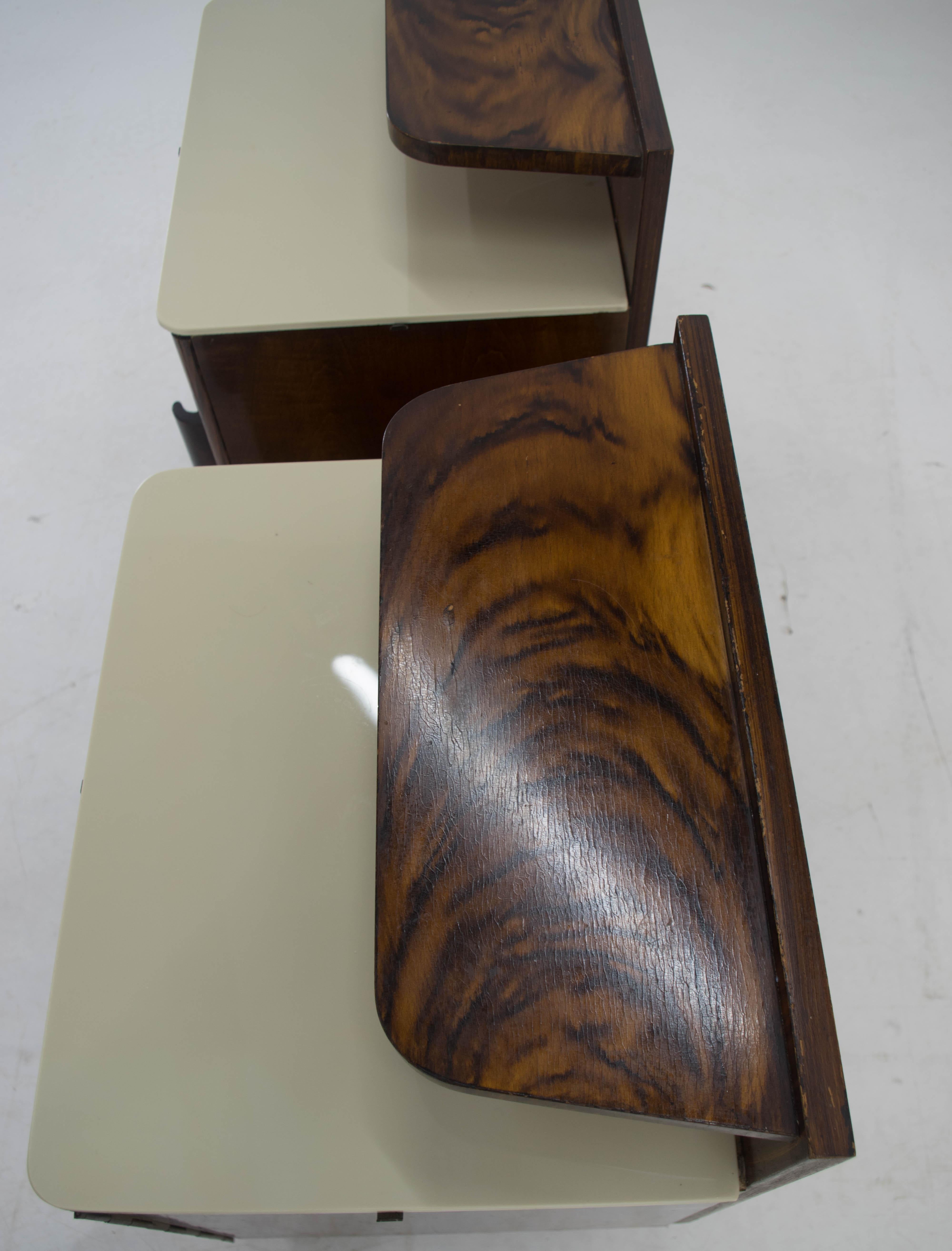 Mid-20th Century Set of Two Night Stands by Halabala for UP Zavody, 1940s For Sale