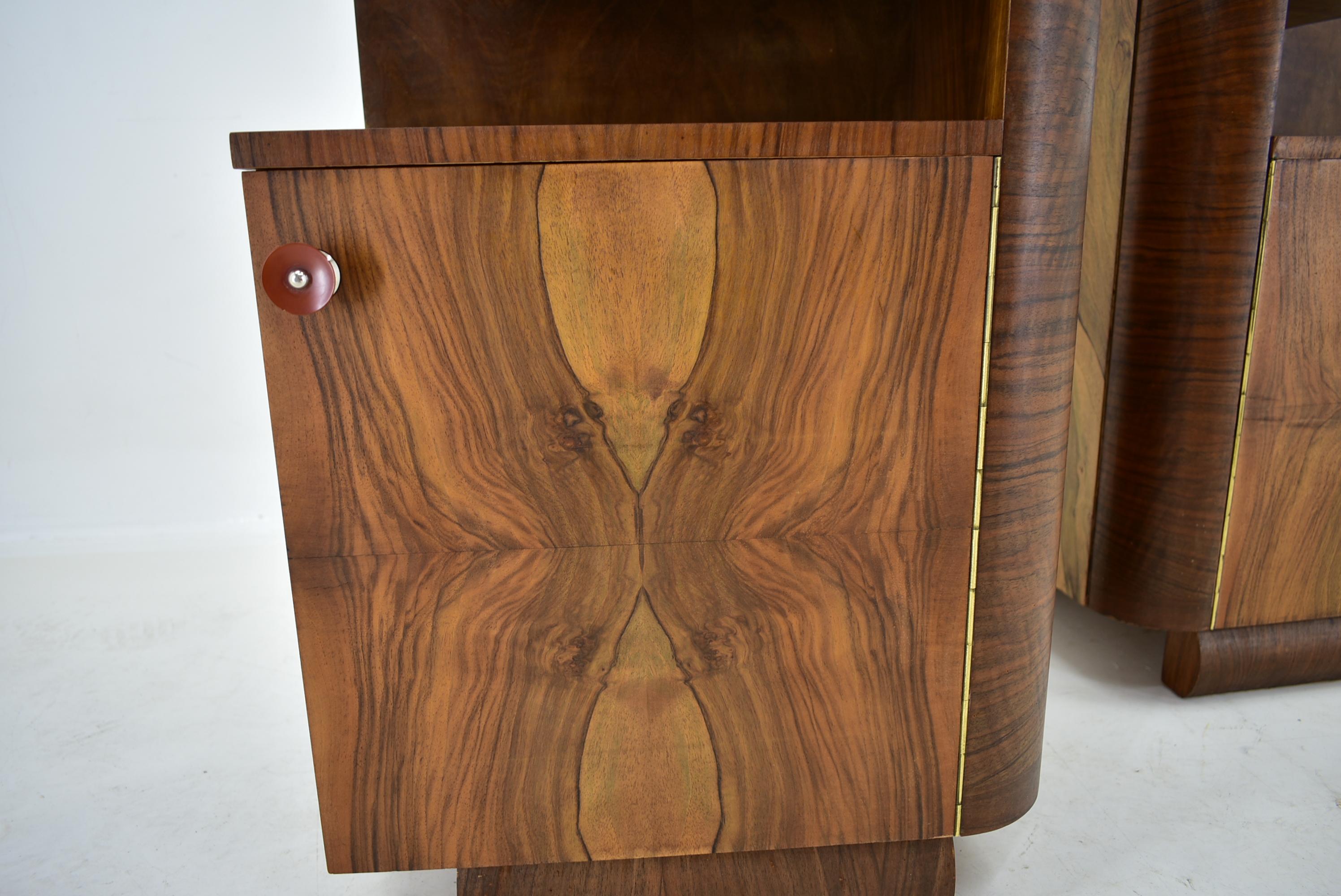 Czech Set of Two Night Stands by Jindřich Halabala for UP Zavody, 1938s For Sale