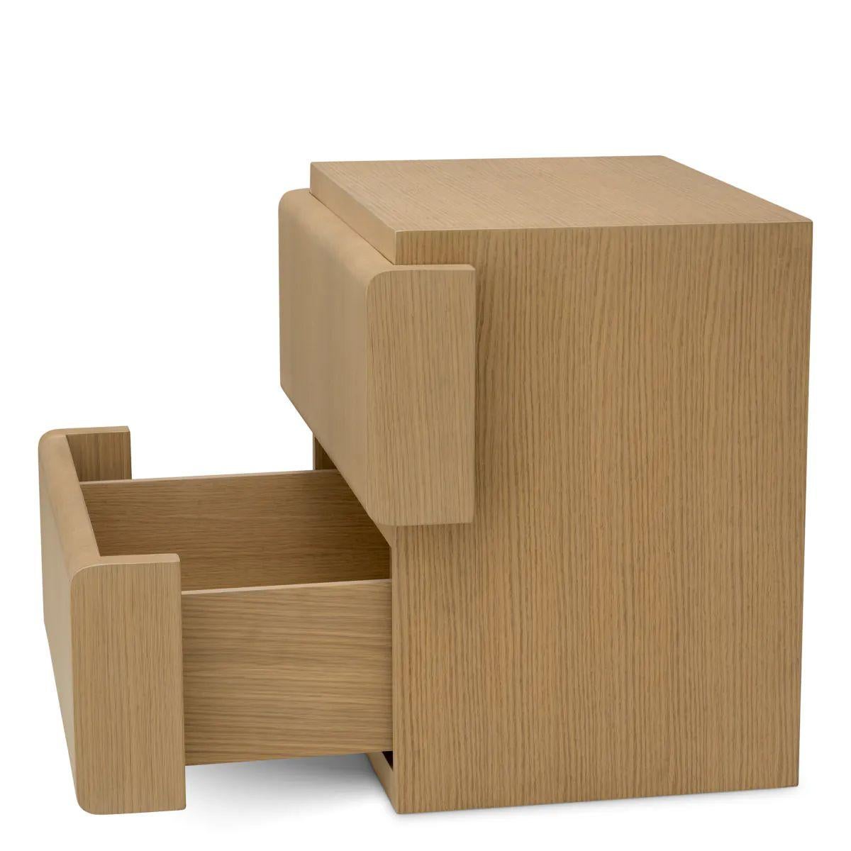 Wood Set of Two Nightstand – Natural Oak Veneer For Sale