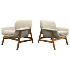 set of two no.849 lounge chairs by gianfranco frattini for cassina