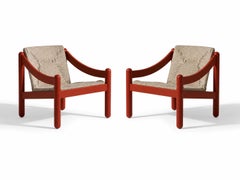 Ensemble de deux fauteuils d'extérieur en corde Novetrenta par Vico Magistretti pour Cassina