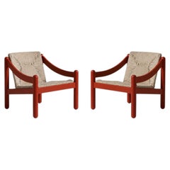 Set of Two Novetrenta Rope Outdoor Armchairs by Vico Magistretti for Cassina