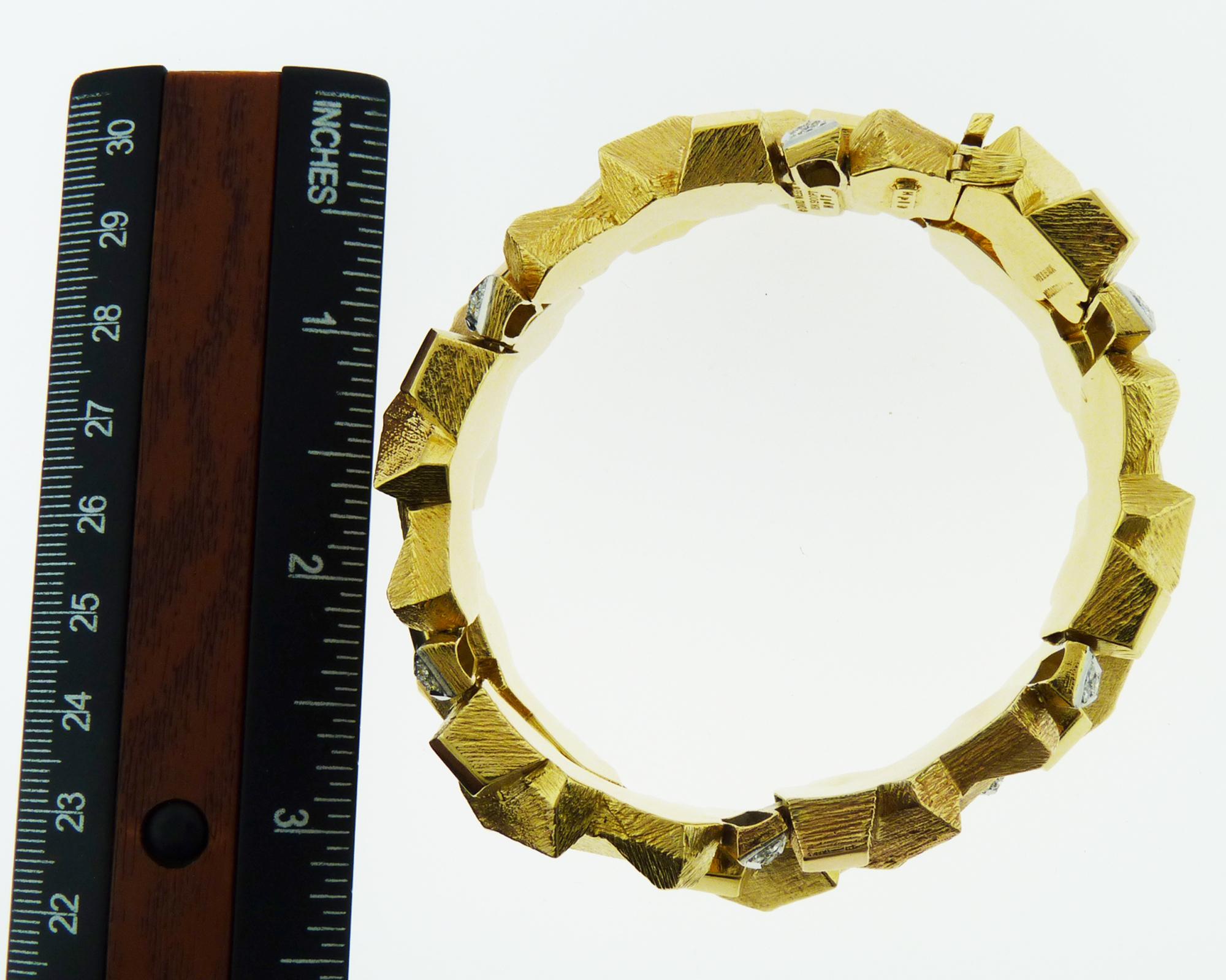 Round Cut David Webb Gold Nugget Bracelet Set