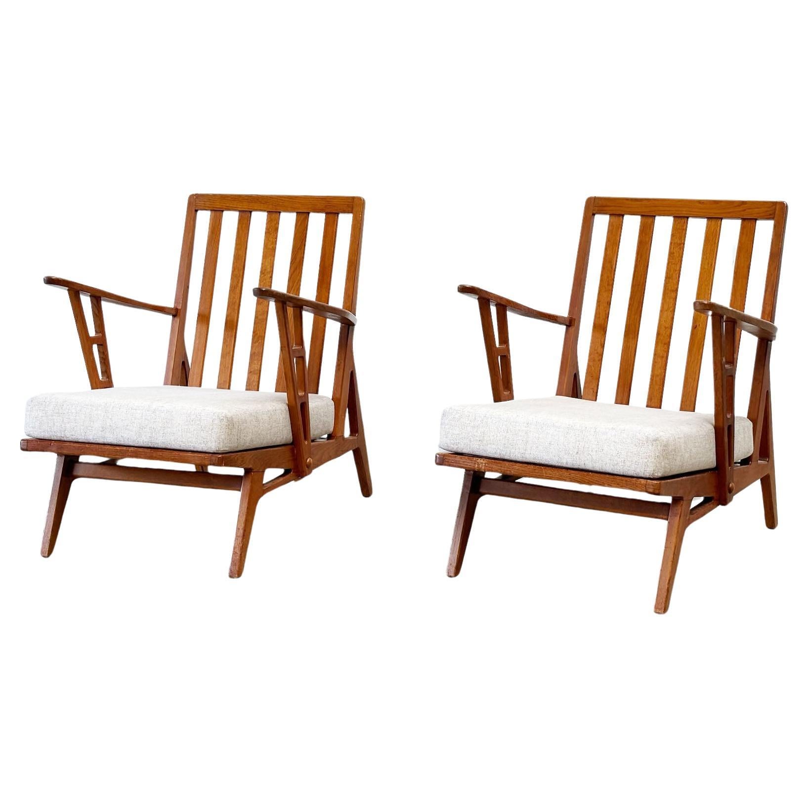 Set of two Italian cognac leather lounge chairs For Sale at 1stDibs