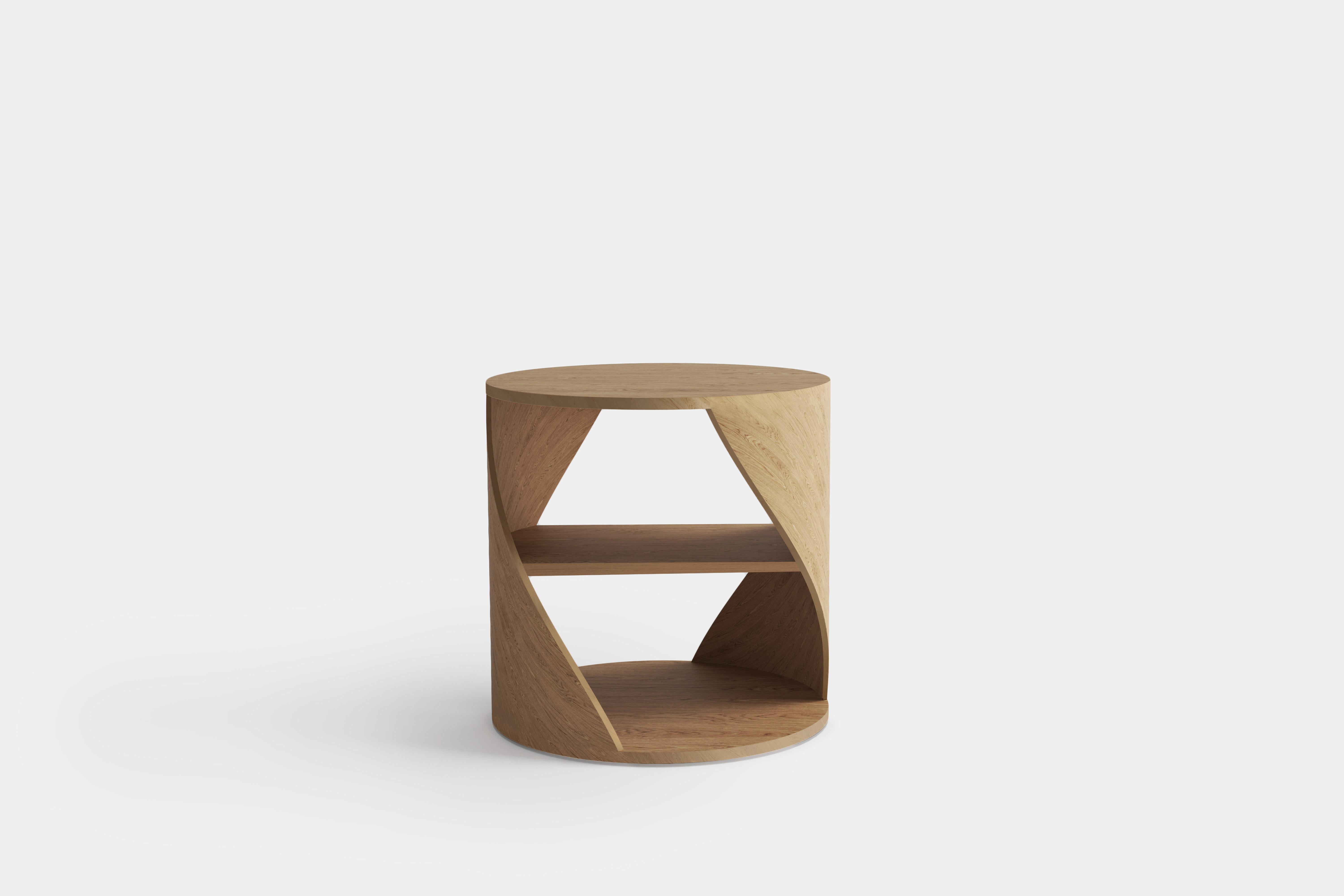 Set of Two MYDNA Side Table, Nightstand in Oak Wood Finish by Joel Escalona In New Condition For Sale In Ciudad de México, CDMX
